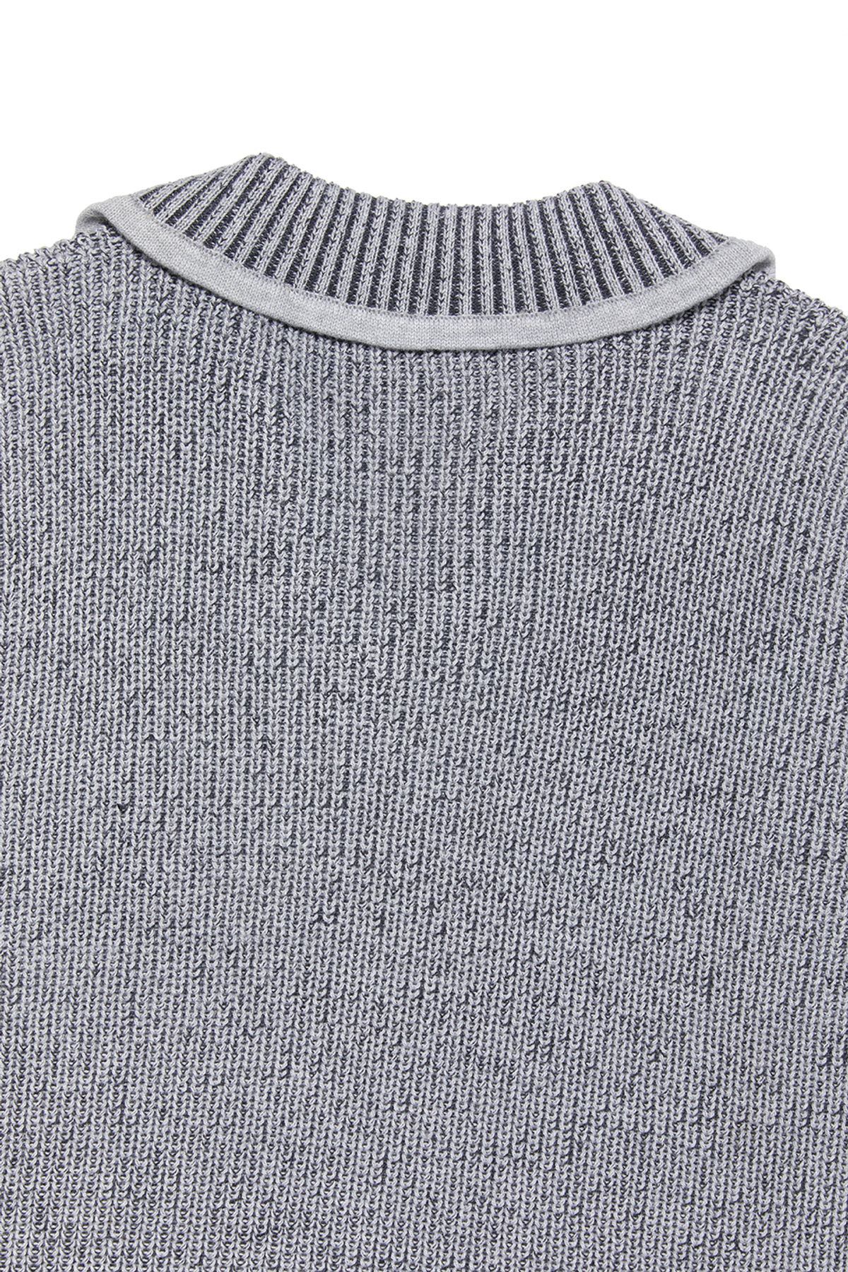 비바스튜디오(VIVASTUDIO) TWO TONE COLLAR KNIT [GRAY]
