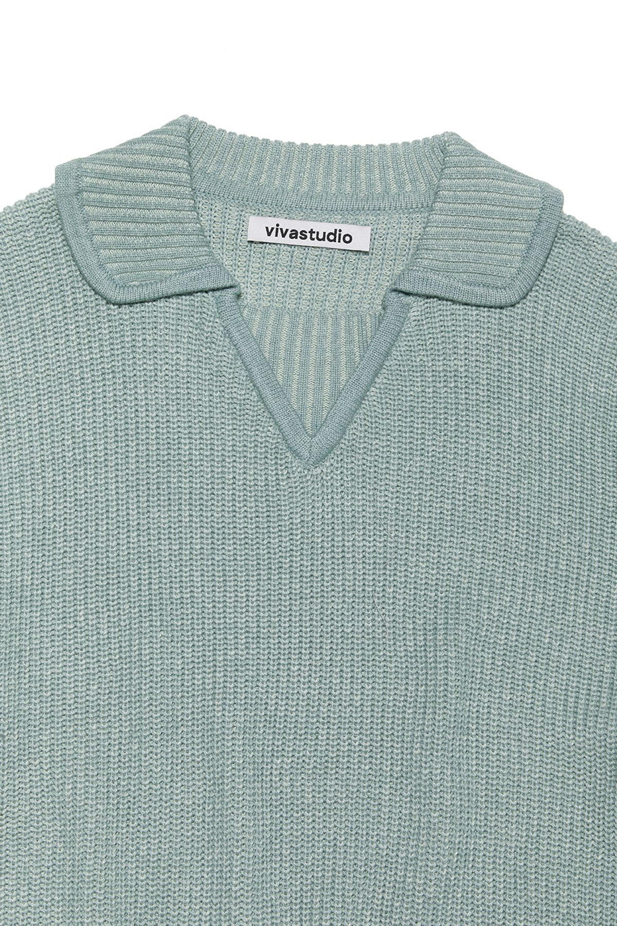 비바스튜디오(VIVASTUDIO) TWO TONE COLLAR KNIT [MINT]