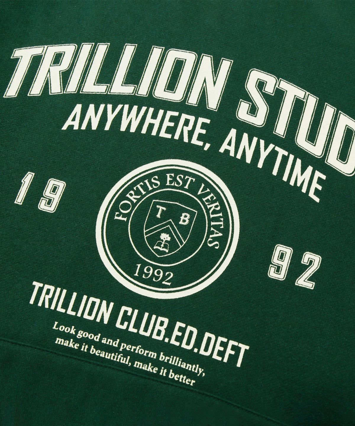 트릴리온(TRILLION) 스튜디오 아치 오버핏 후드 (GREEN)