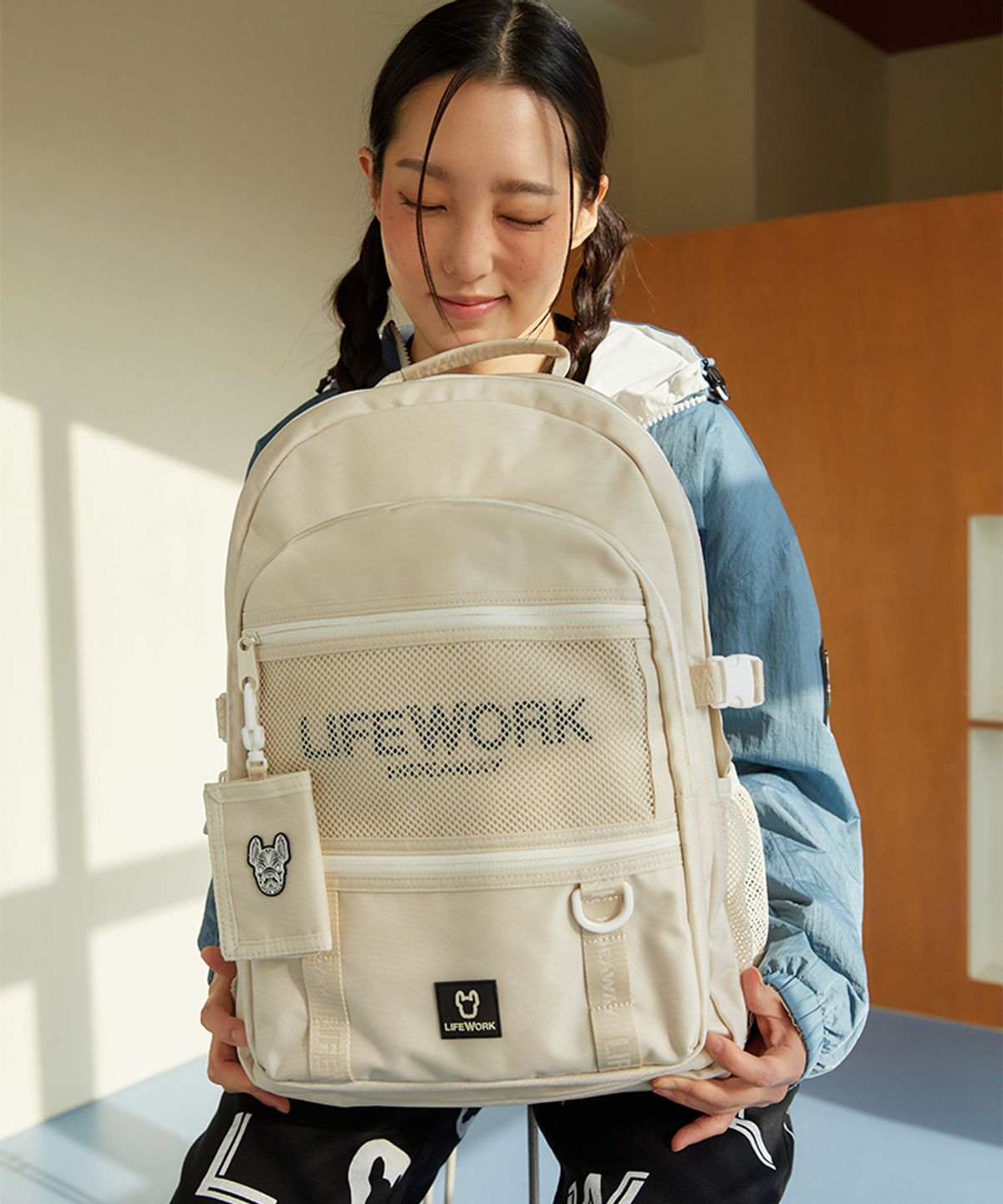 라이프워크(LIFEWORK) 시그니처 메쉬로고 백팩