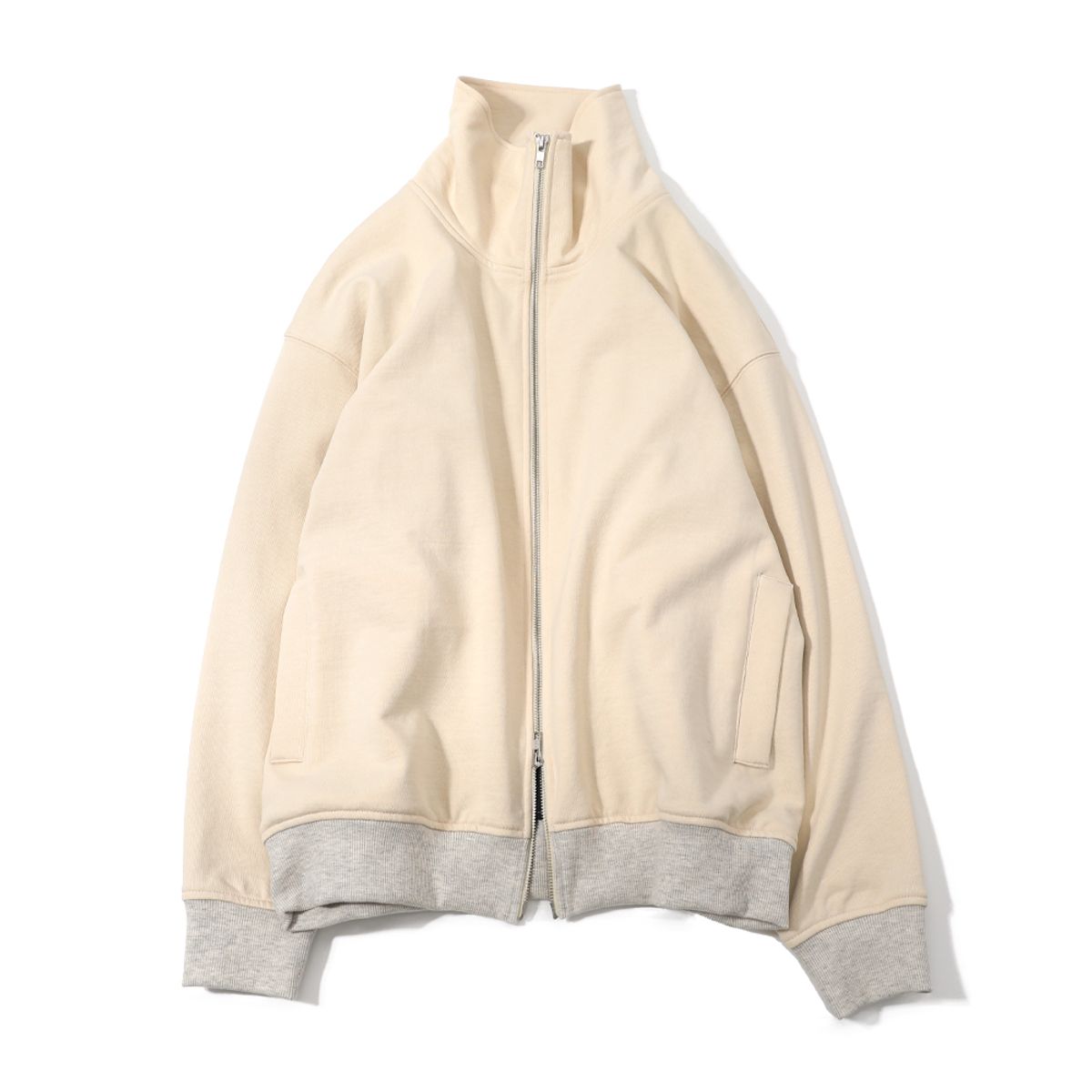 홀리선(HORLISUN) Willow Collar Zip Up Jacket Cream