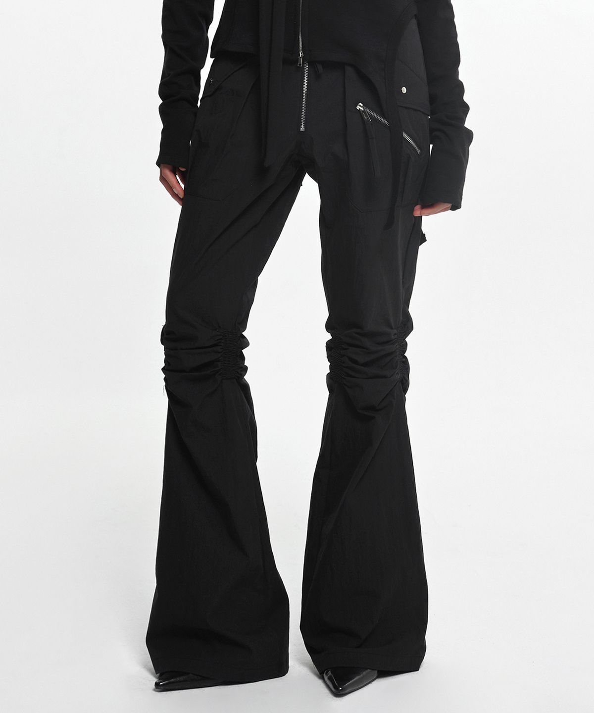 나체(NACHE) EXPOSURE ZIP DETAIL PANTS (UNISEX) GRAY