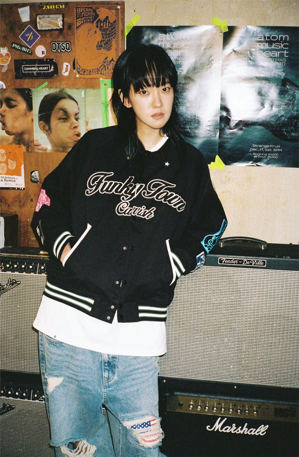 카비시(CAVISH) FUNKY TOWN BOMBER JACKET BLACK(CV2DSUJ240A)