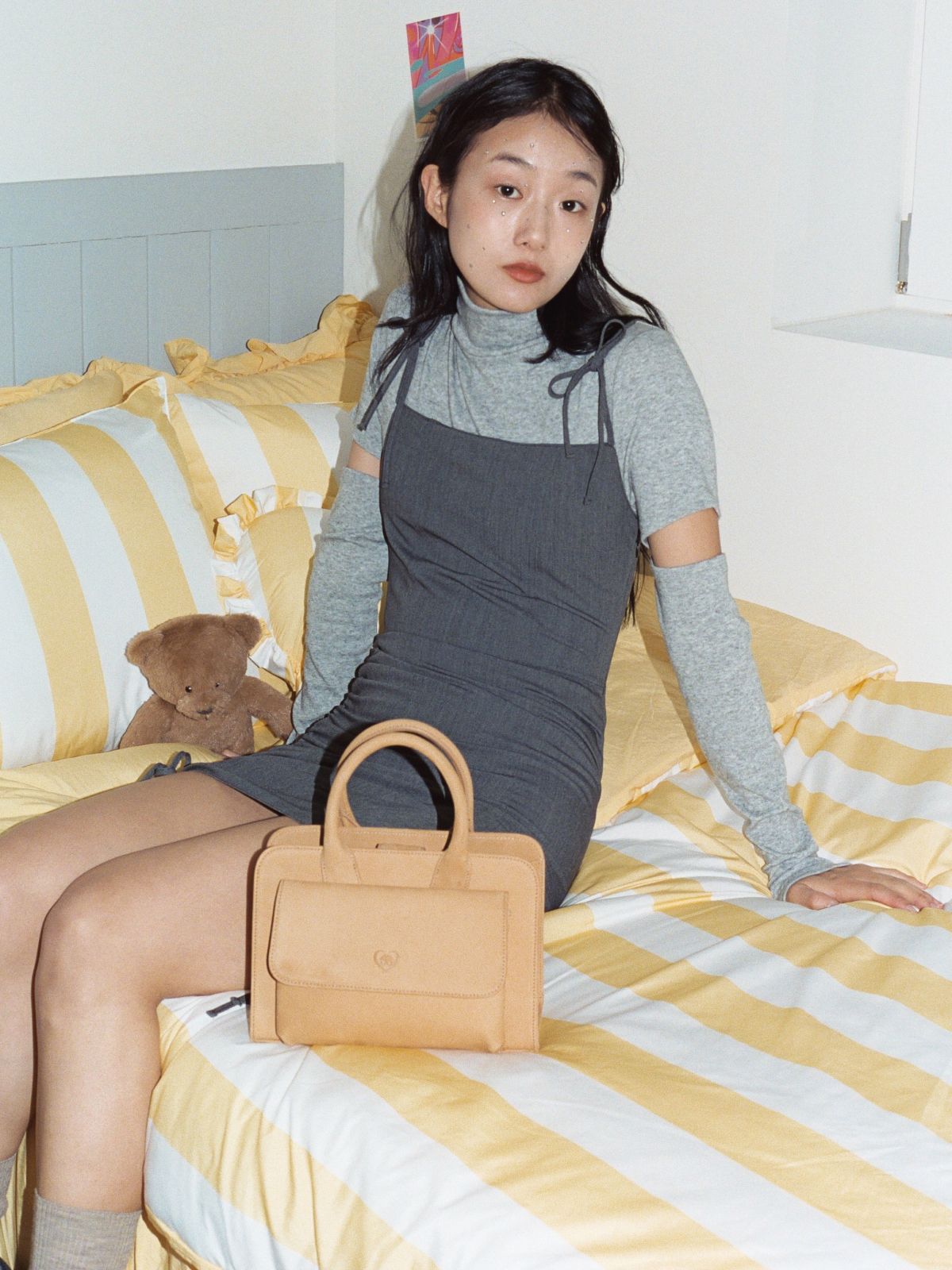 도르모르(DORMOR) 논더스트 워싱 옐로우 볼드 스트라이프 이불커버