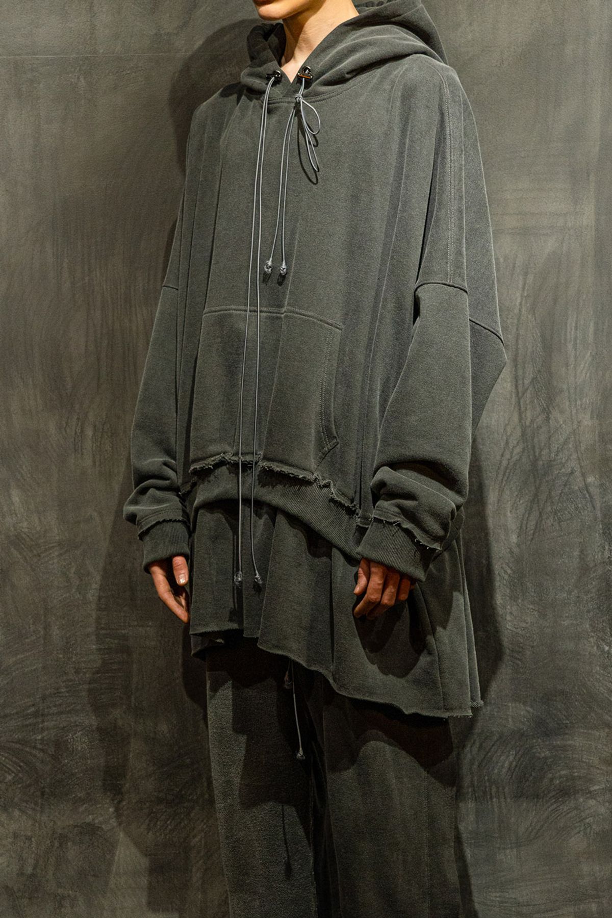 아스파라거스(ASPARAGUS) T-shirt Panel Layered Hoodie-GR