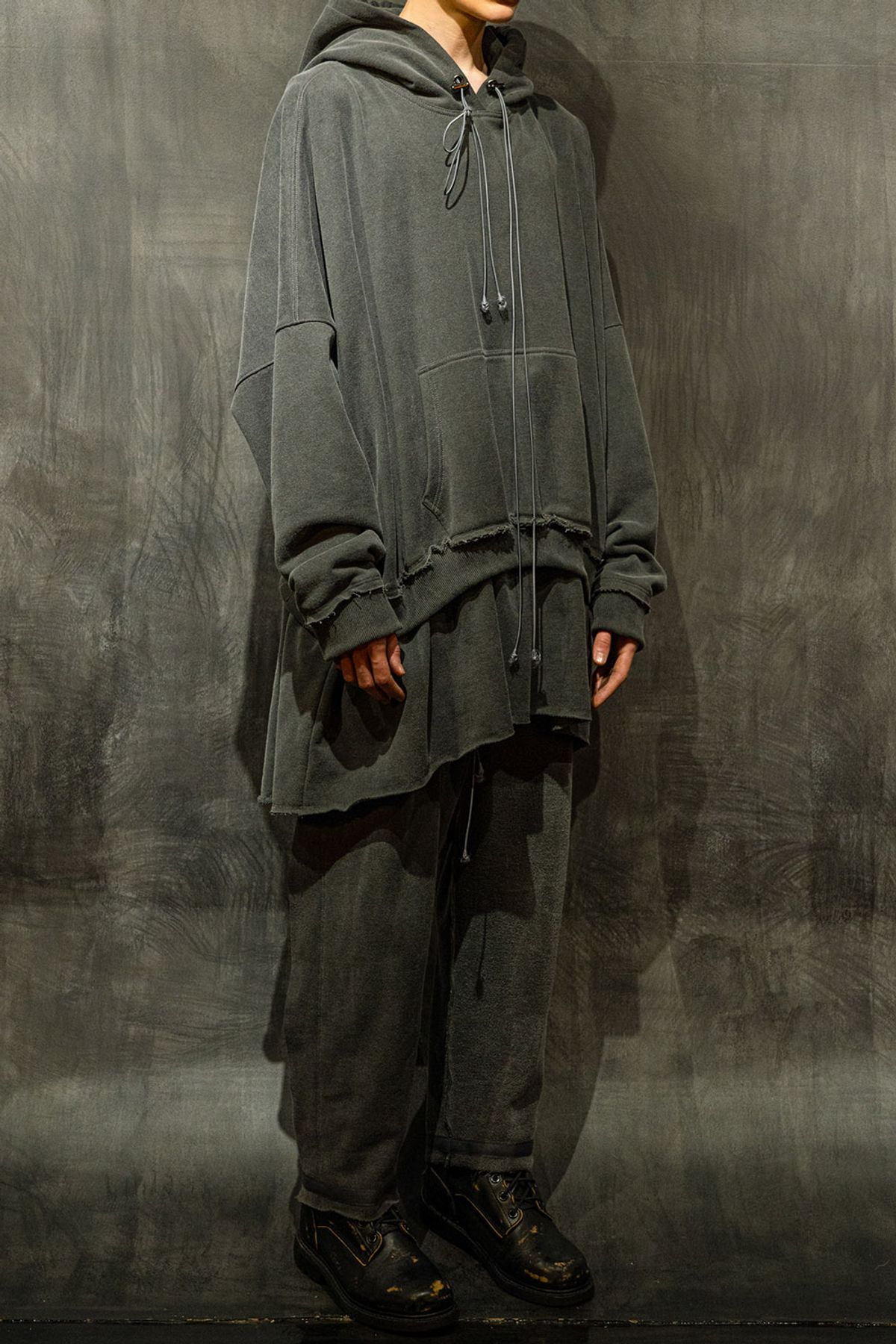 아스파라거스(ASPARAGUS) T-shirt Panel Layered Hoodie-GR