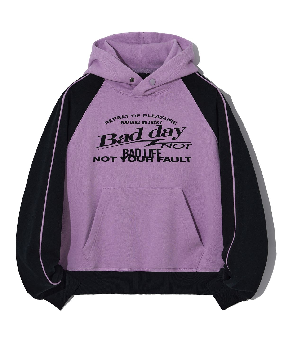그루브라임(GROOVE RHYME) (W) BAD DAY NOT BAD LIFE RAGLAN HOODIE (BLACK) [LRRSCTH109M]