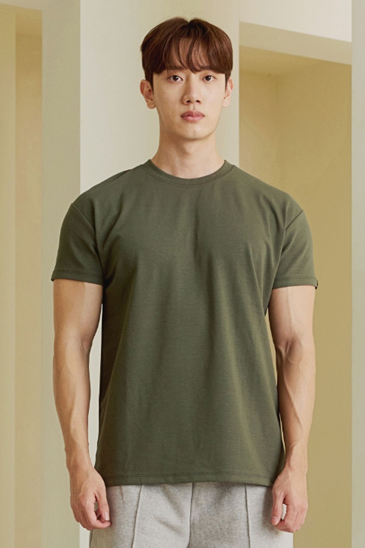 짐브로(GBRO) 메쉬 무지 머슬핏 반팔티