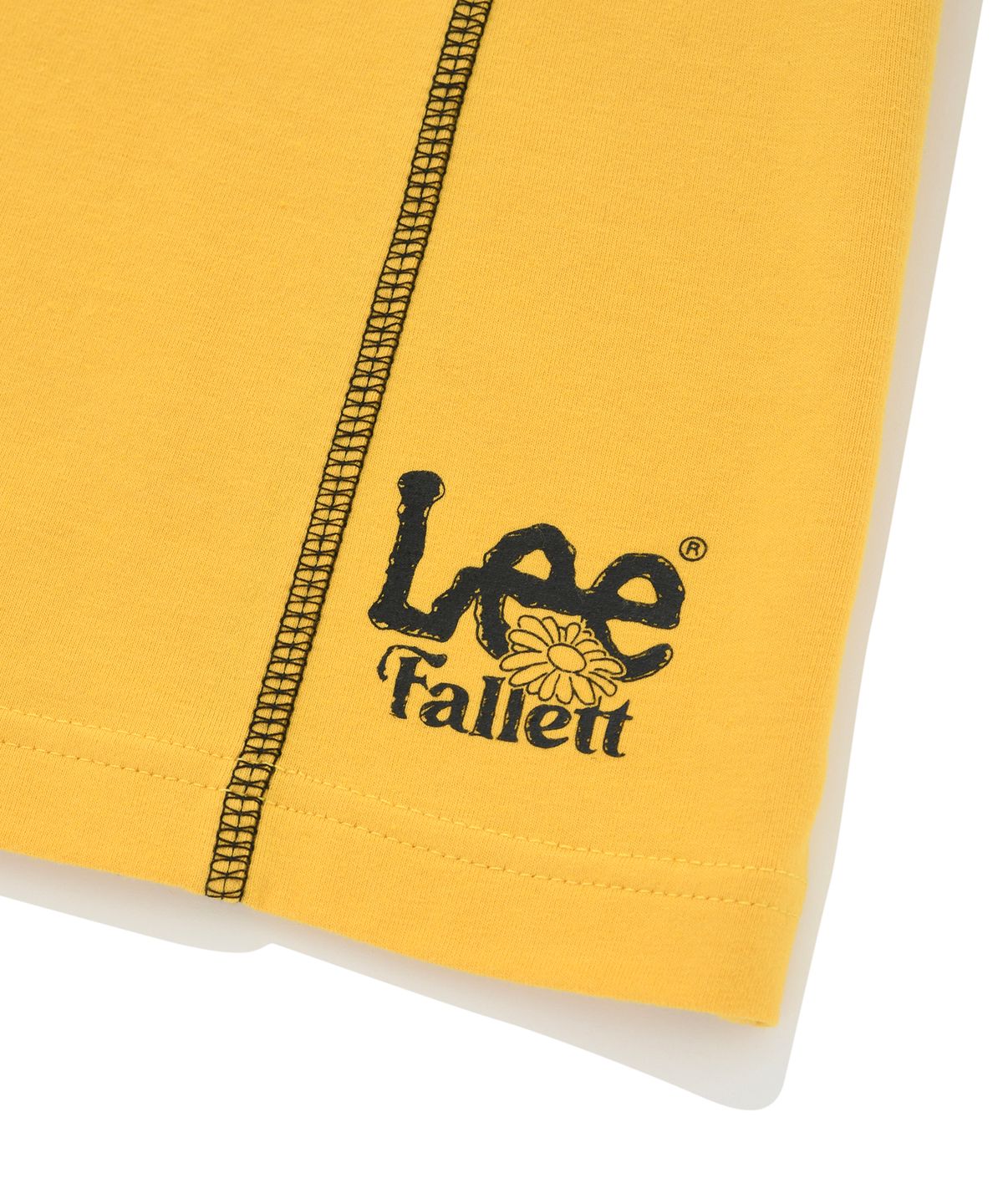 팔렛(FALLETT) [FallettXLee] 탑스티치 크롭 반팔티 옐로우