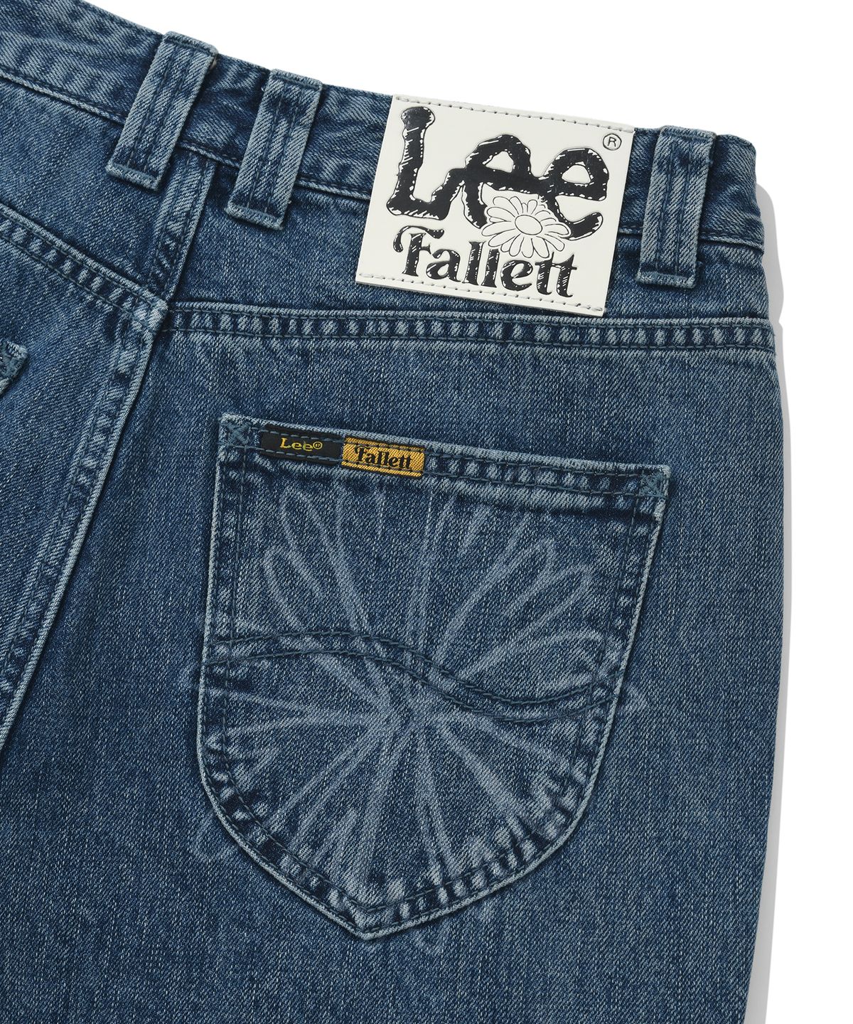 팔렛(FALLETT) [FallettXLee] 플라워 프린트 데님 팬츠 블루