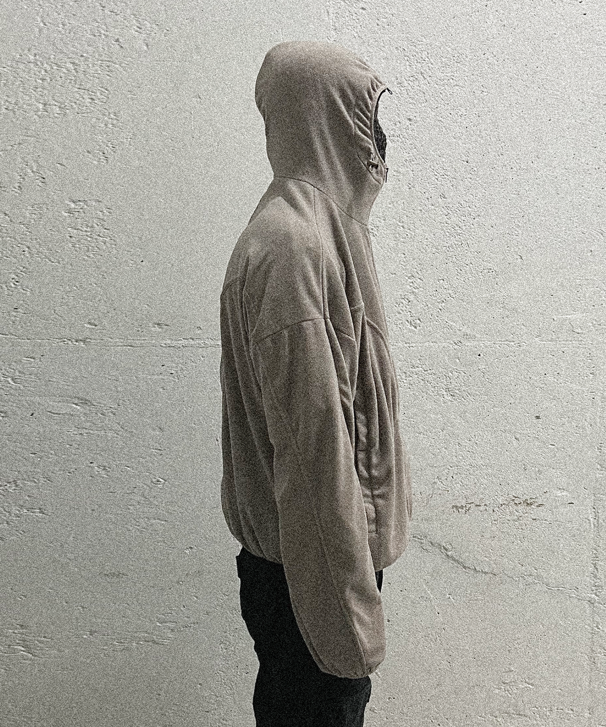 그레일즈(GRAILZ) GEOMETRY SPLIT ZIP HOODIE [TAN]