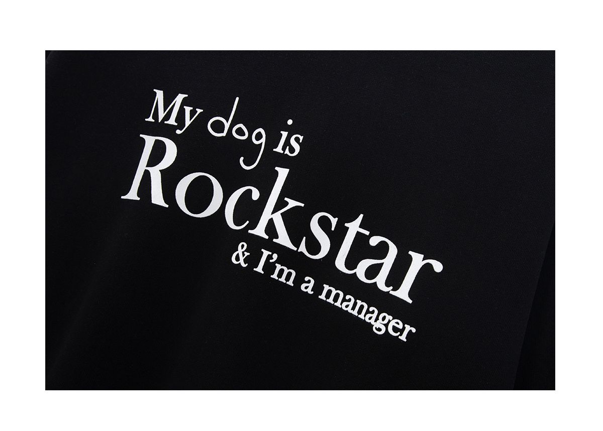 조거쉬(JOEGUSH) My dog is Rockstar Sweatshirts (Black)