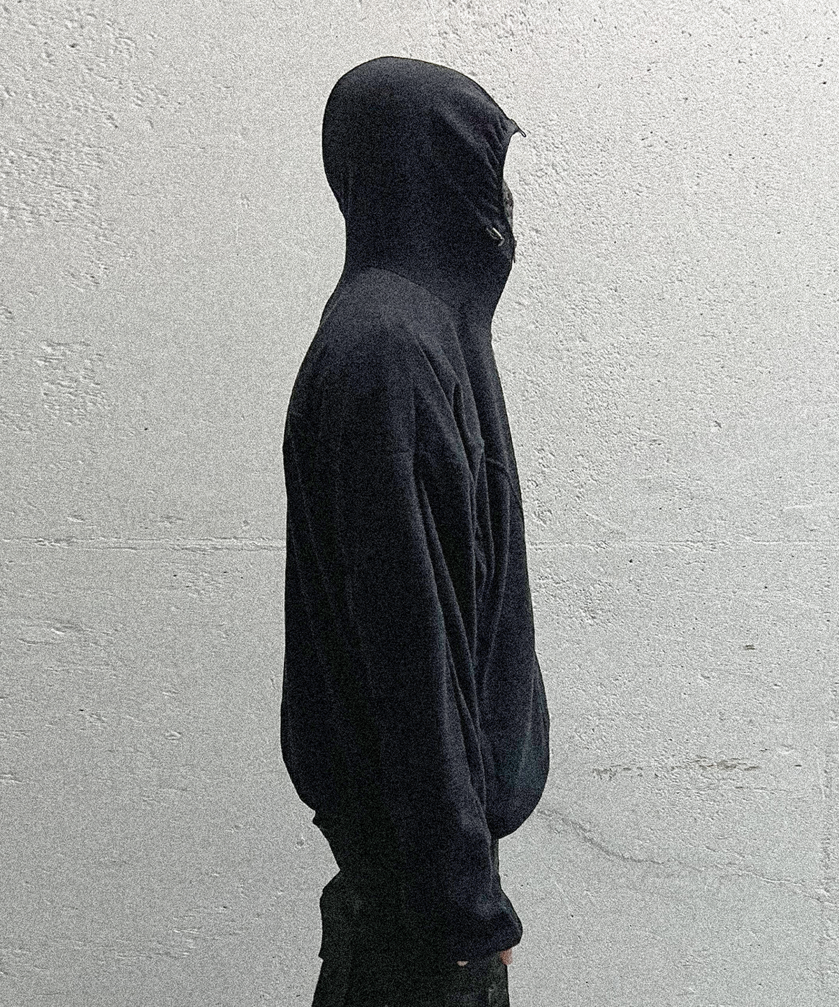 그레일즈(GRAILZ) GEOMETRY SPLIT ZIP HOODIE [BLACK]