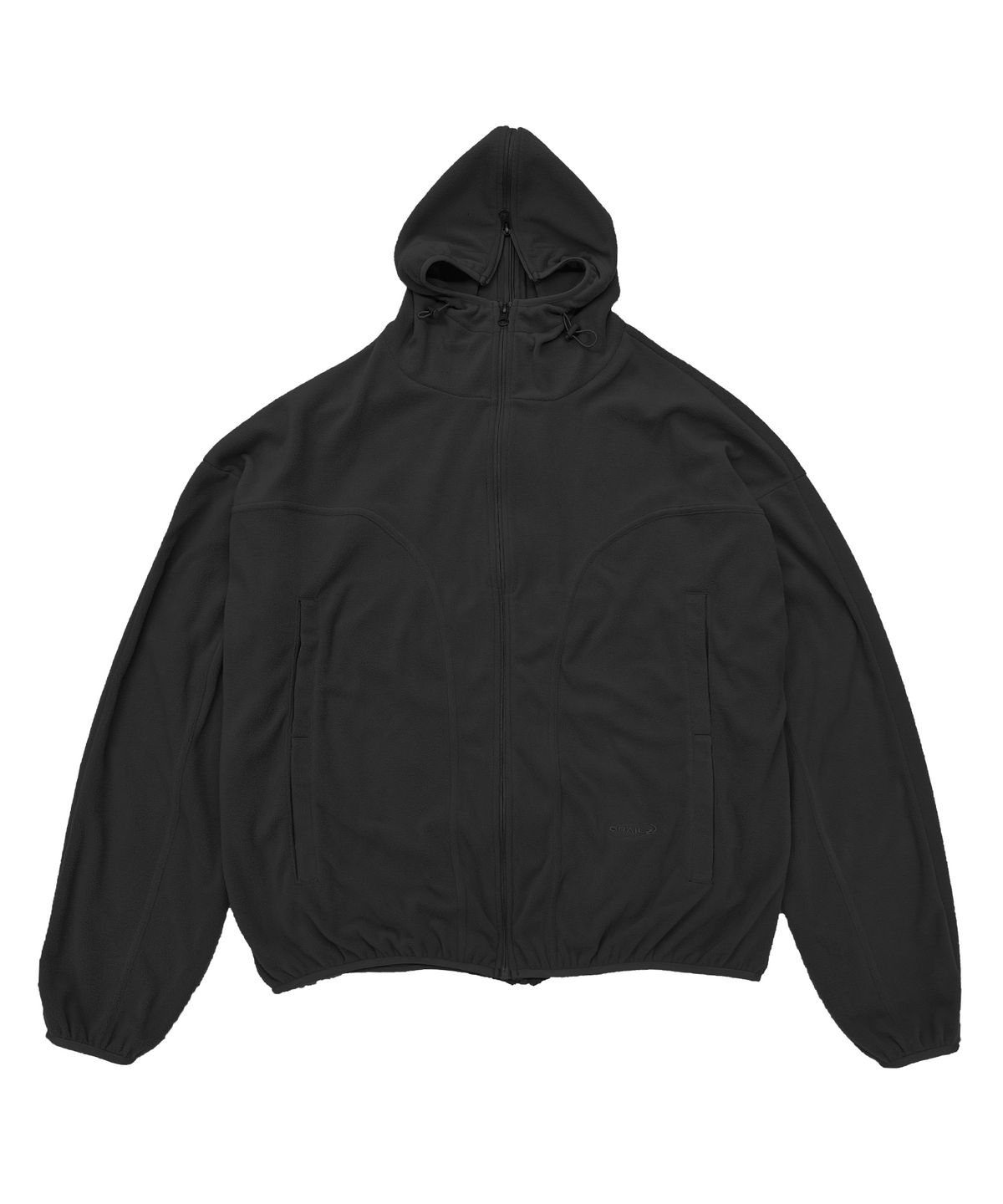 그레일즈(GRAILZ) GEOMETRY SPLIT ZIP HOODIE [BLACK]