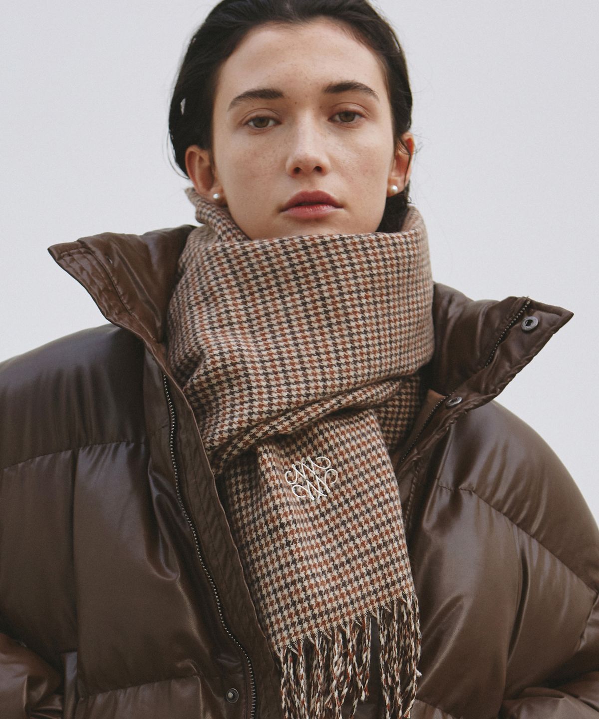 닉앤니콜(NICK&NICOLE) NICOLE MILD CHECK MUFFLER_BROWN