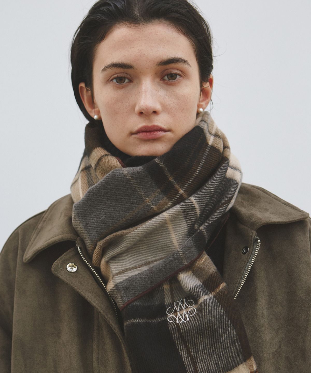 닉앤니콜(NICK&NICOLE) NICOLE MIXED CHECK MUFFLER_BROWN