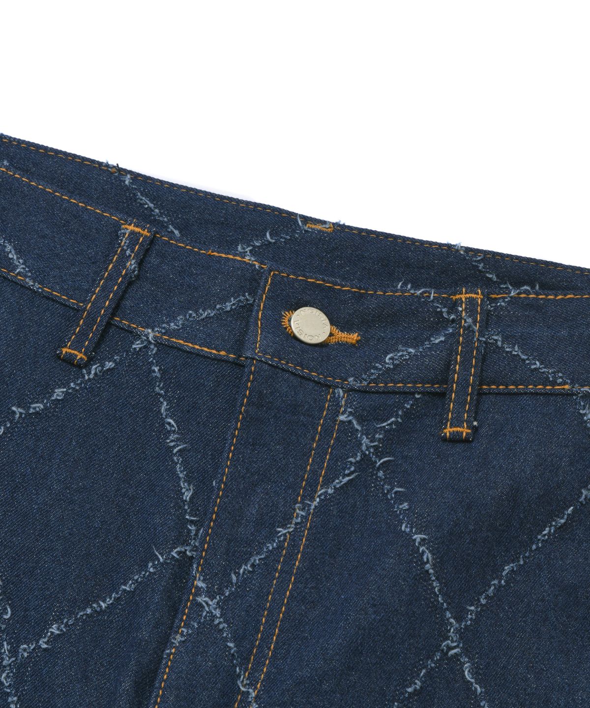 비전스트릿웨어(VISION STREETWEAR) VSW Check Denim Pants Indigo Blue
