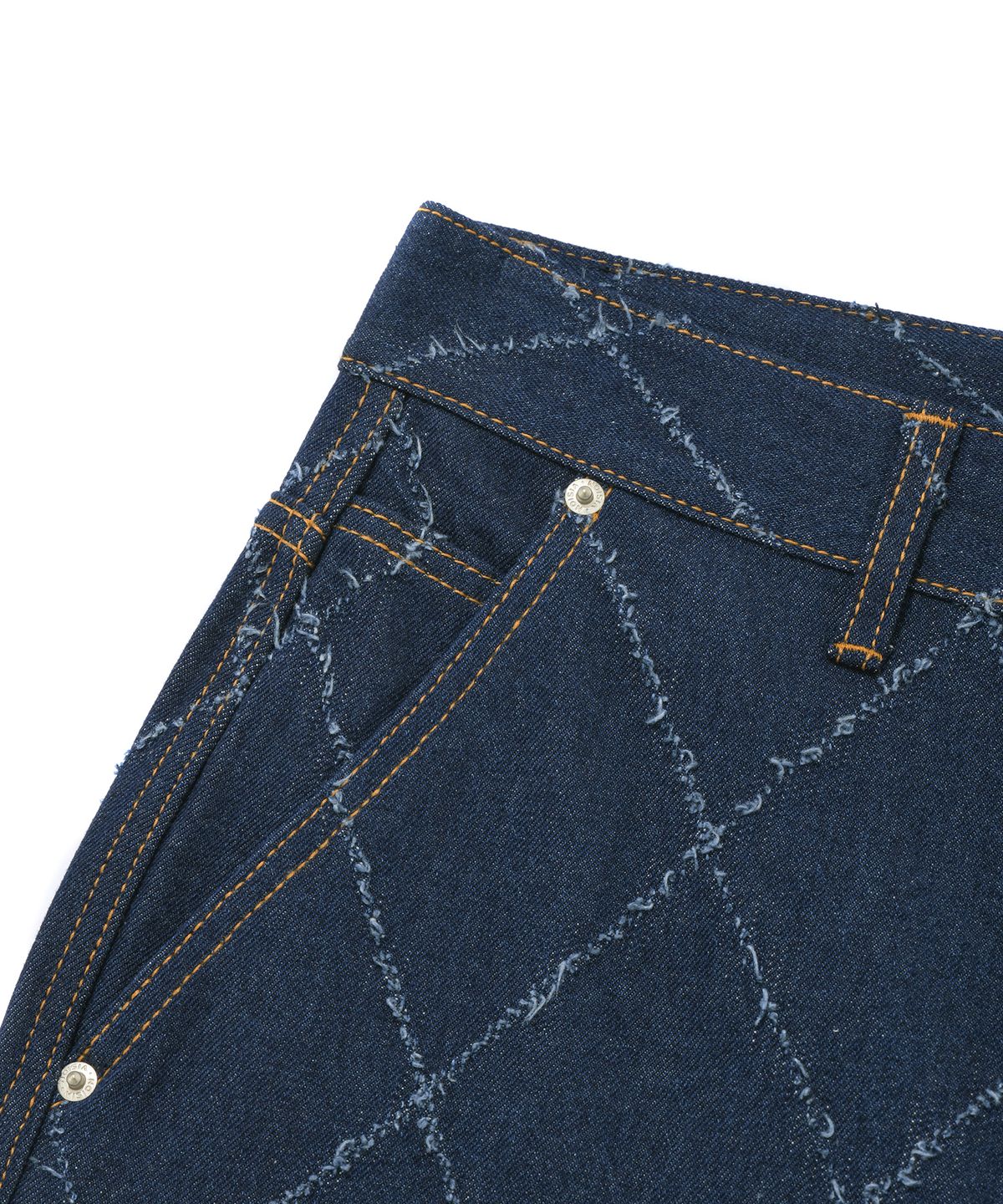 비전스트릿웨어(VISION STREETWEAR) VSW Check Denim Pants Indigo Blue
