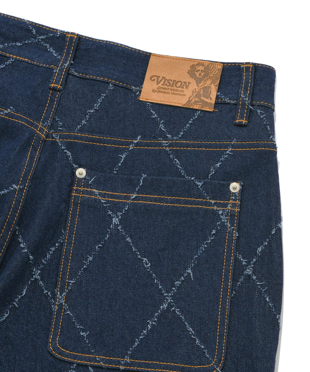 비전스트릿웨어(VISION STREETWEAR) VSW Check Denim Pants Indigo Blue