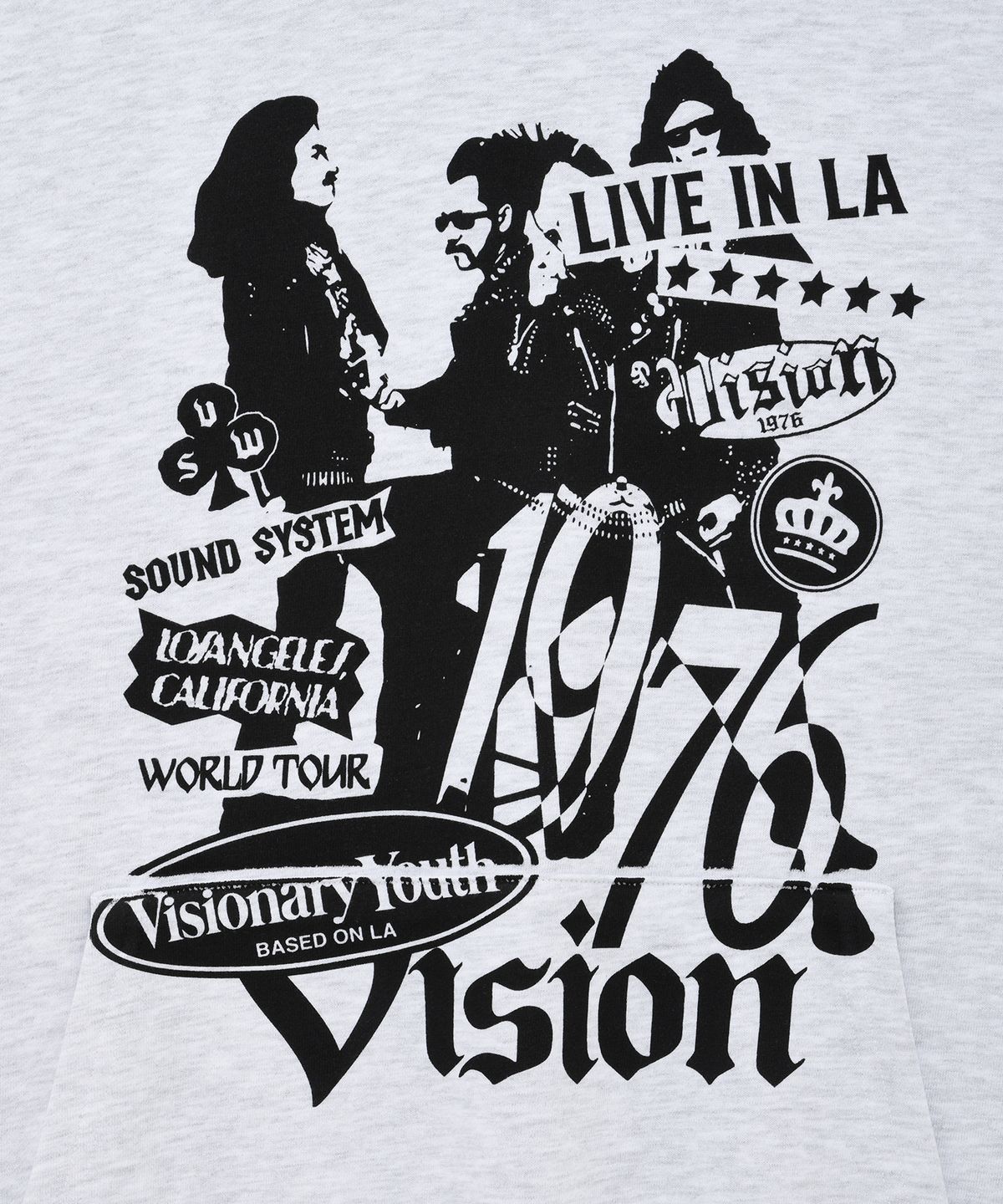 비전스트릿웨어(VISION STREETWEAR) VSW Rock Band Hoodie Light Gray
