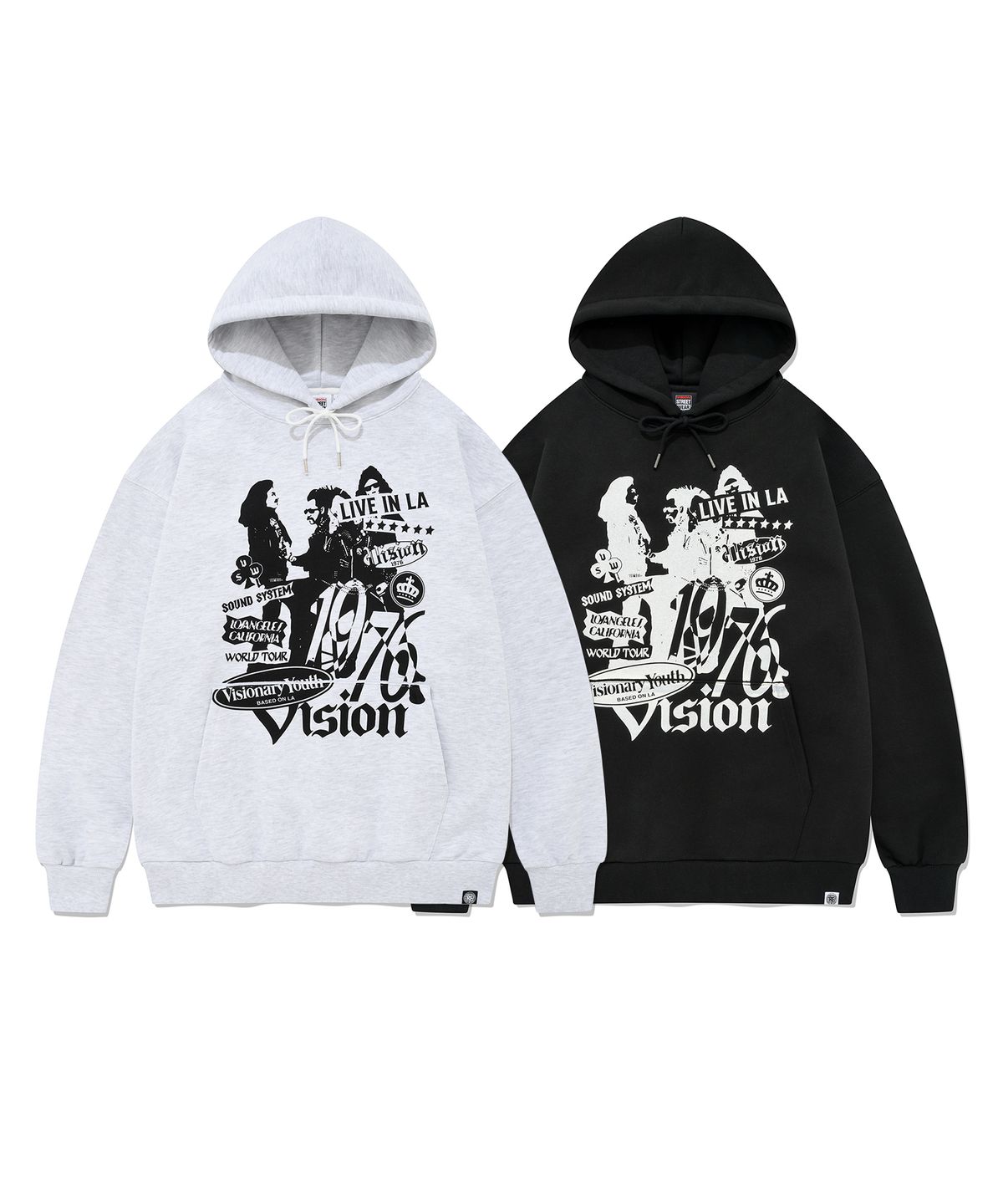비전스트릿웨어(VISION STREETWEAR) VSW Rock Band Hoodie Light Gray
