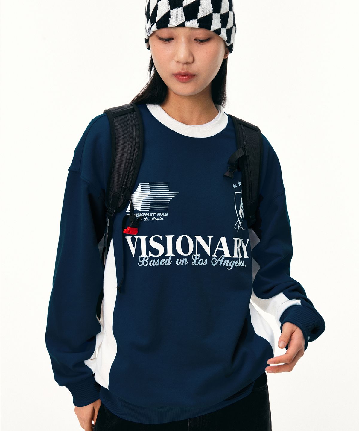 비전스트릿웨어(VISION STREETWEAR) VSW Football Crewneck Navy
