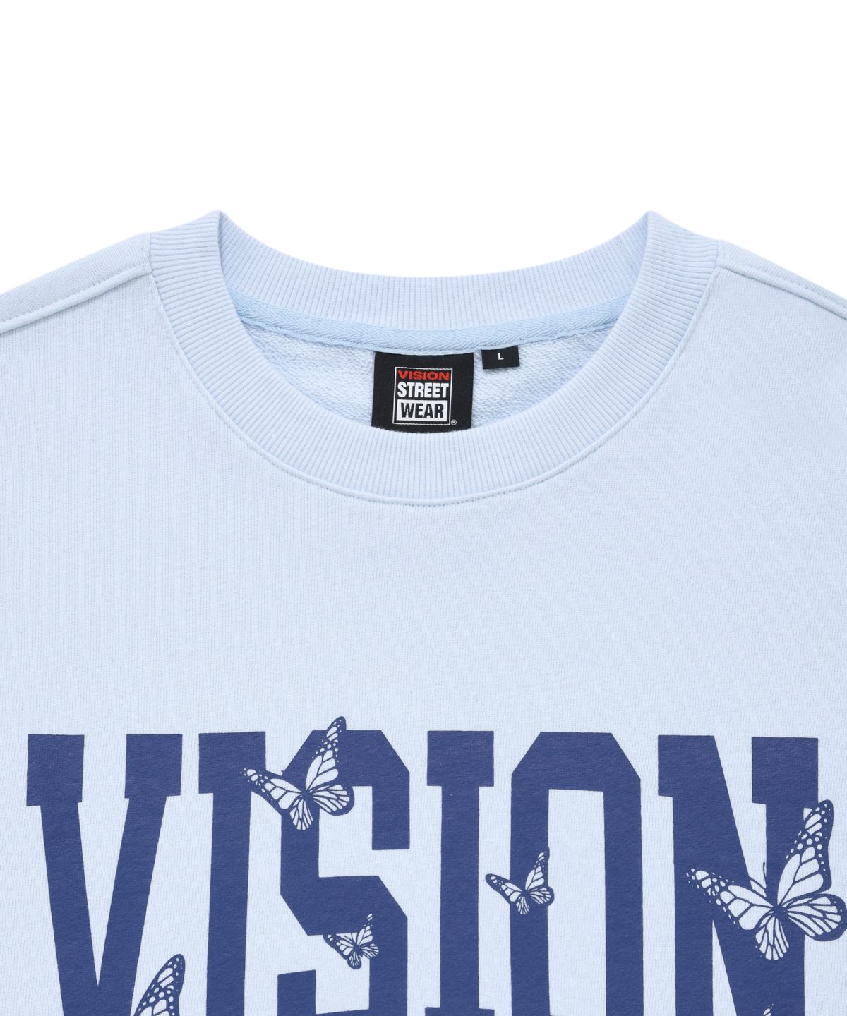 비전스트릿웨어(VISION STREETWEAR) VSW Butterfly Logo Crewneck Sky Blue