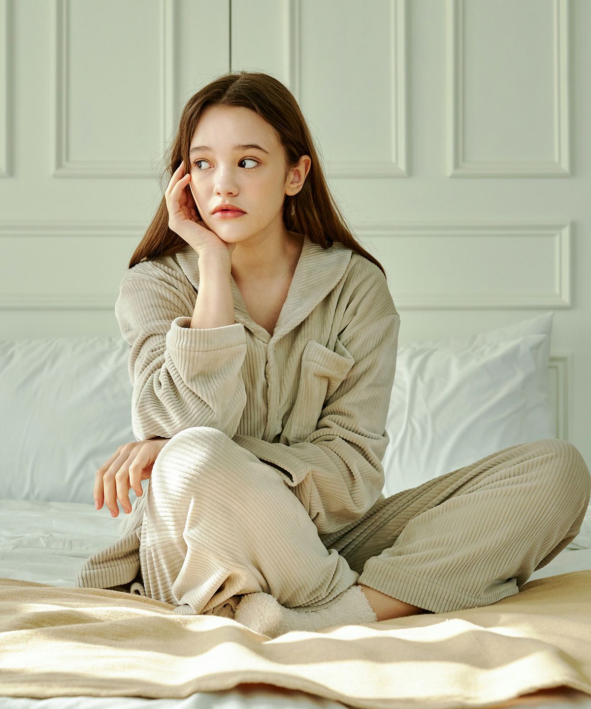 투엘브썸(TWELVESOME) 울리 파자마 -코코아