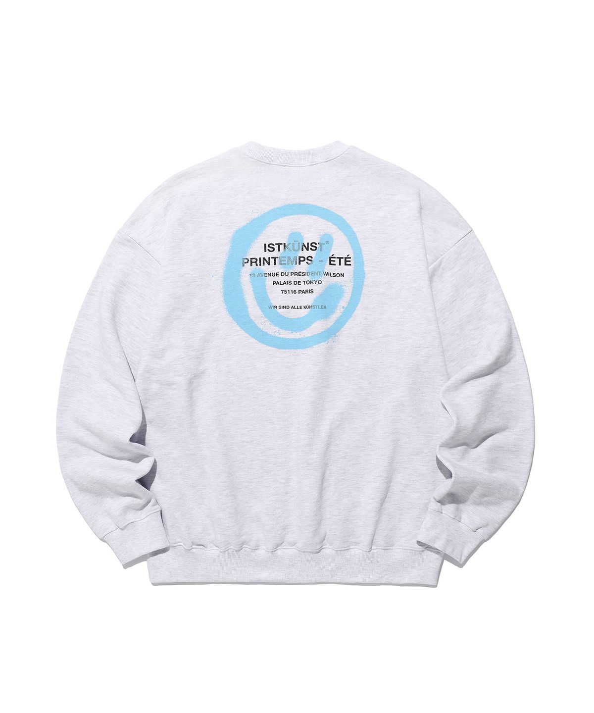 이스트쿤스트(ISTKUNST) LOGO&SMILEY SWEATSHIRTS_LIGHT GREY(IK2DSMM440A)