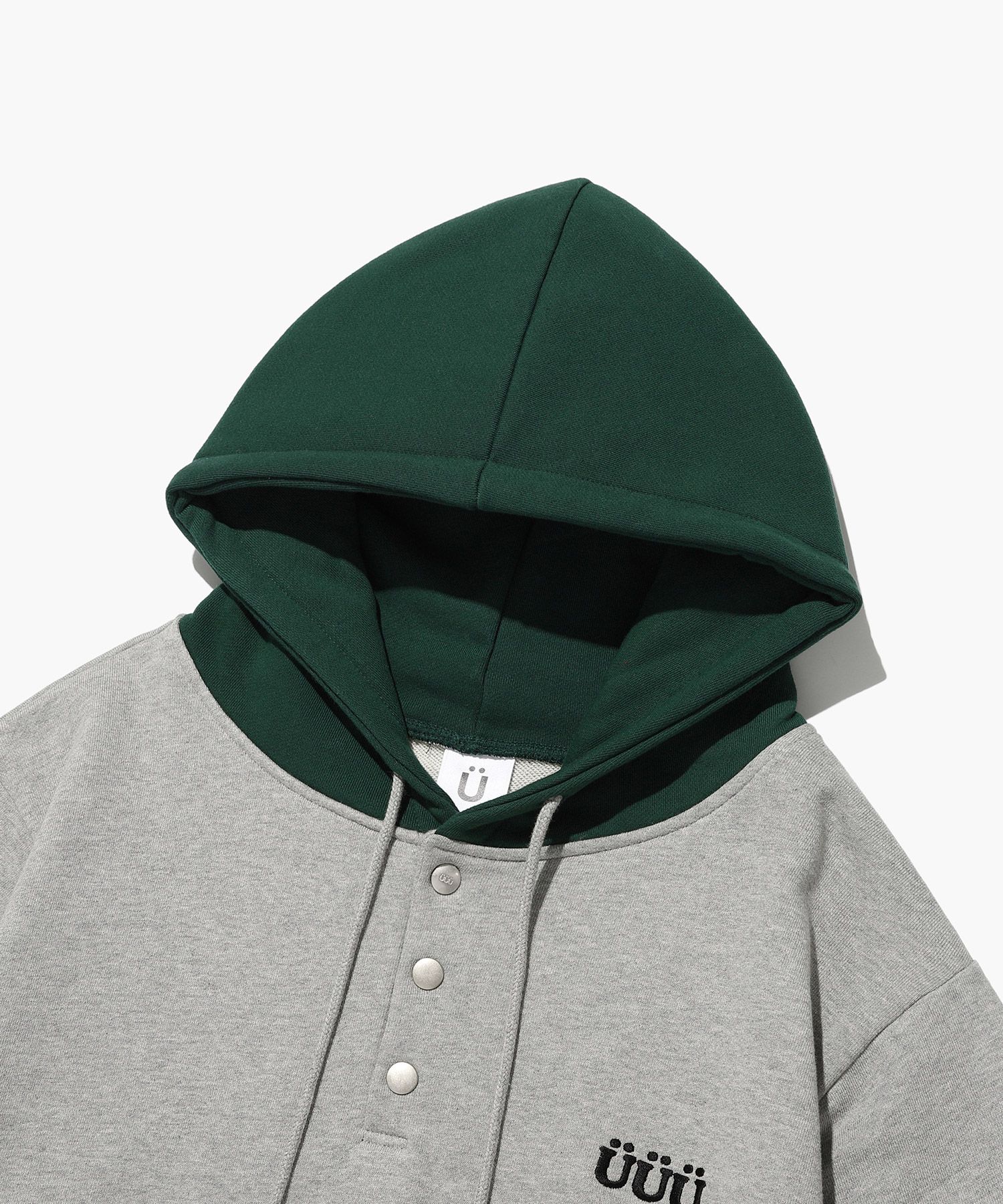 MUSINSA | ISTKUNST UUU LOGO COLORING PULL OVER HOODIE_GREY