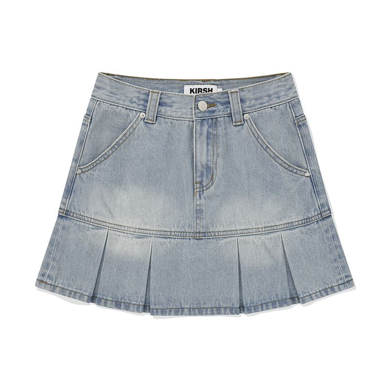 ワンピース KIRSH Cherry Denim Pleated Mini Skirt Light Blue KKSMCDK502M MUSINSA | KIRSH Cherry Pleated Denim Skirt [Light Blue]