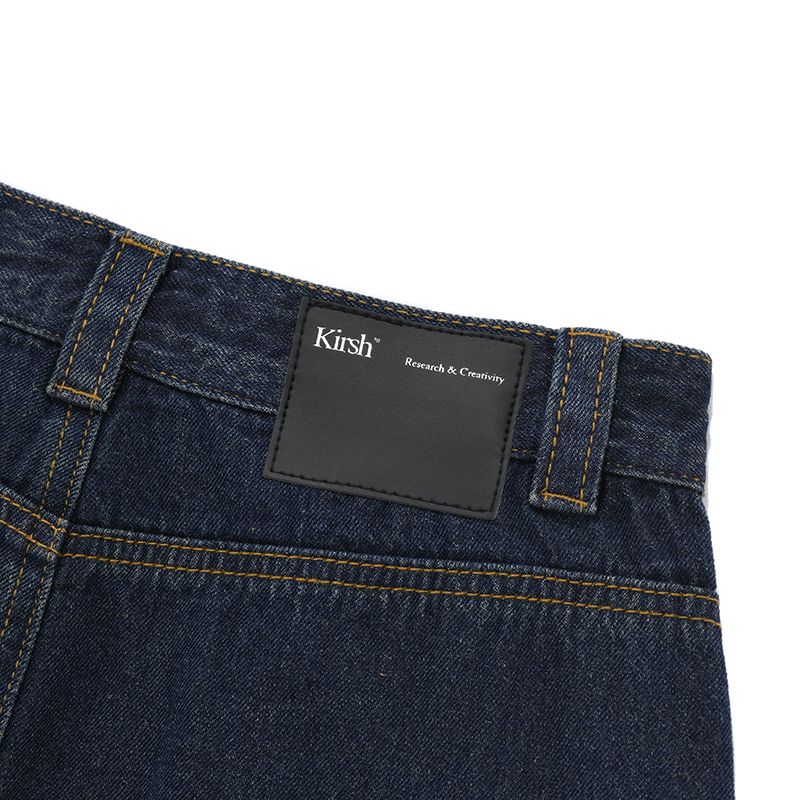 MUSINSA | KIRSH Cherry Pleated Denim Skirt [Dark Blue]