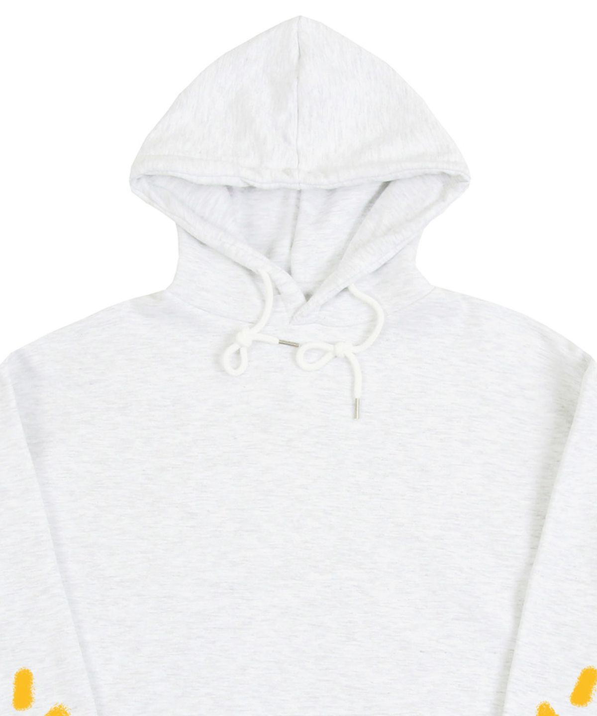 그레이버(GRAVER) [UNISEX]엘보우 스프레이 스마일드로잉 후드티_멜란지화이트