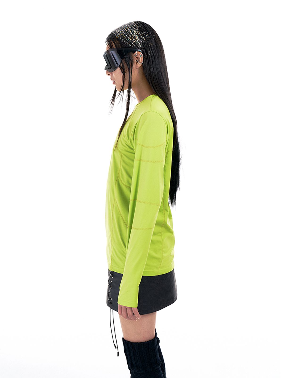 와이이이엘(YEEL) OVERLOCK STITCH SPORTS TOP LIME