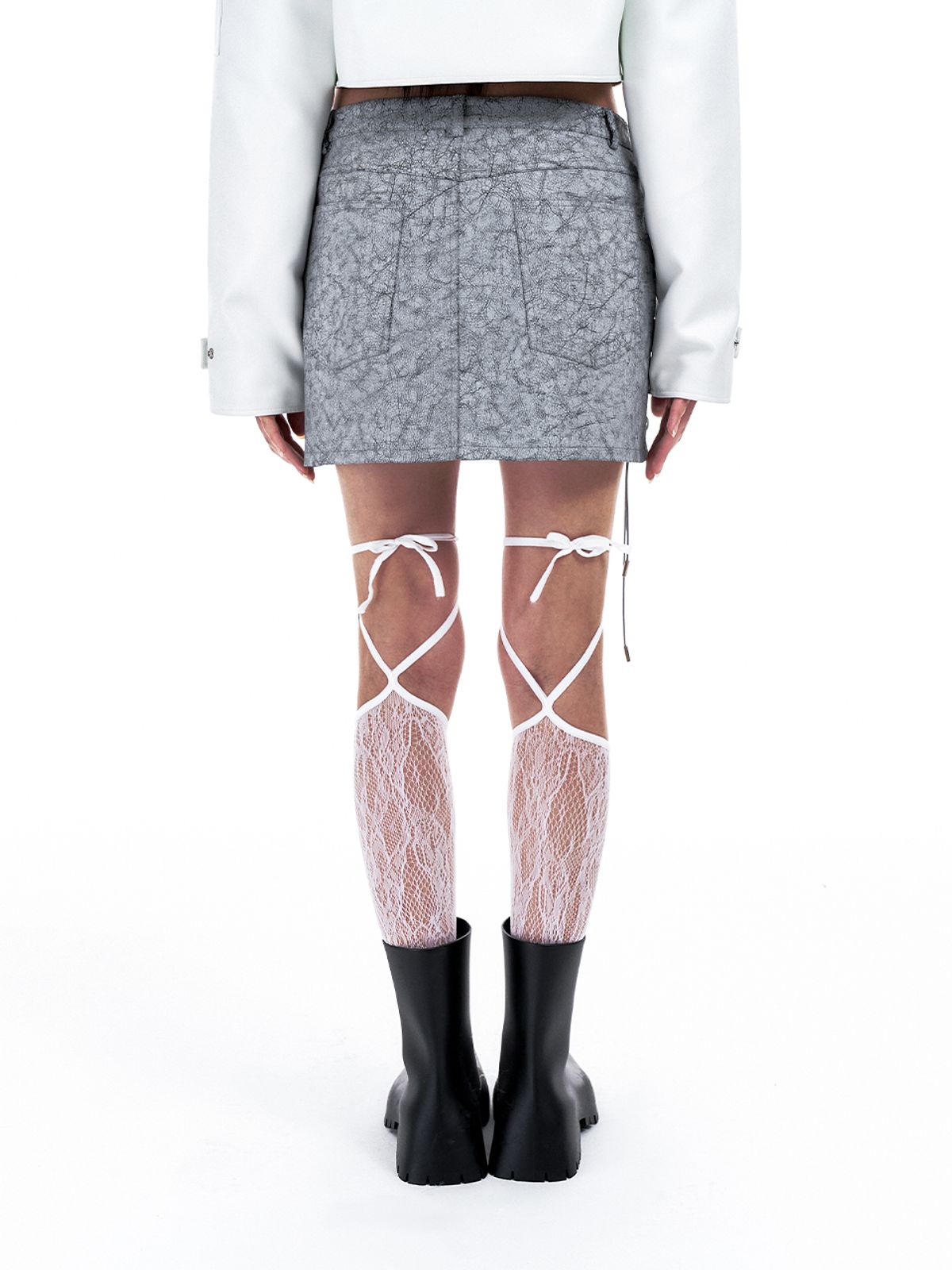 와이이이엘(YEEL) EYELET MINI SKIRT GRAY