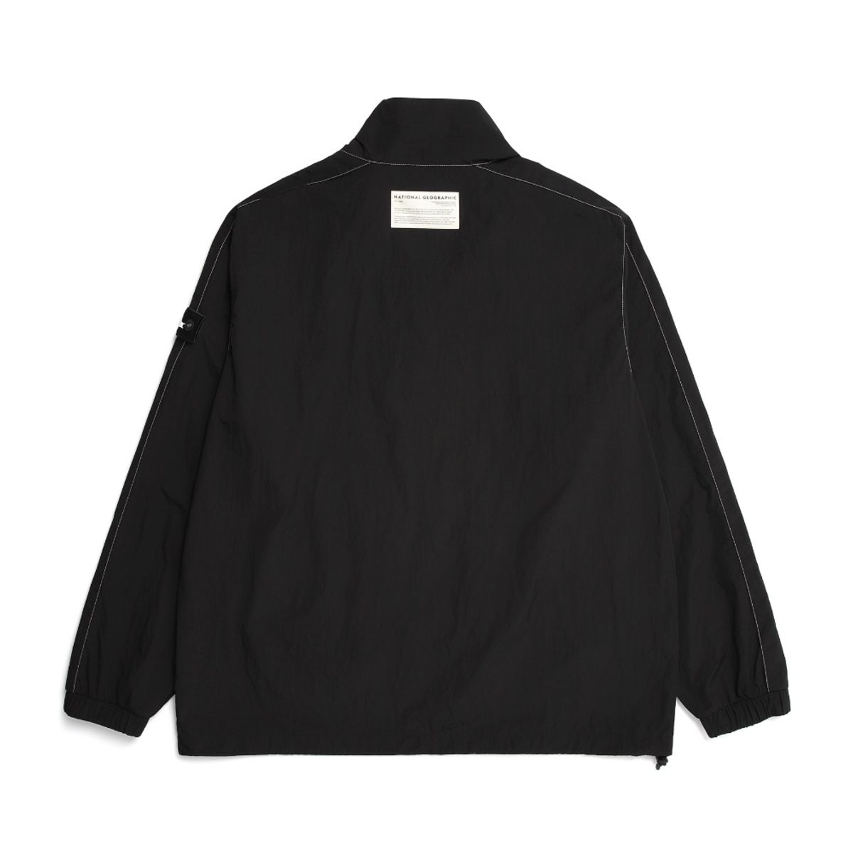 내셔널지오그래픽(NATIONALGEOGRAPHIC) N231UJP902 우븐 세미 오버핏 로고 아노락 점퍼 CARBON BLACK