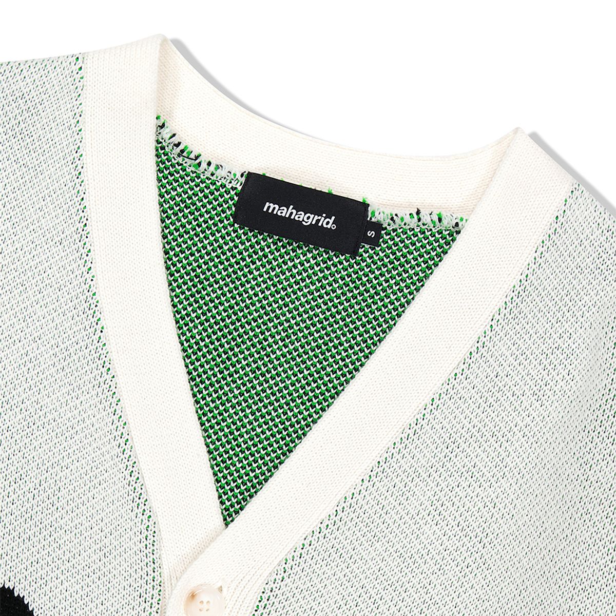마하그리드(MAHAGRID) CLOVER KNIT CARDIGAN IVORY(MG2DSMK680A)