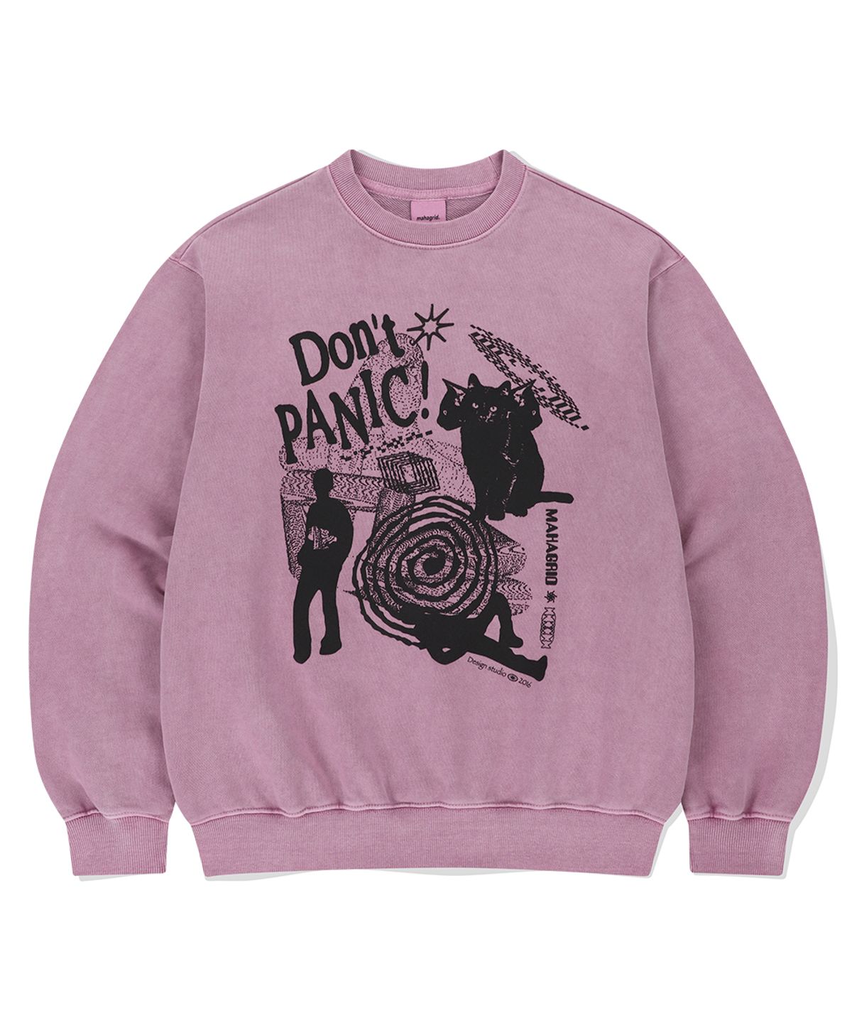 마하그리드(MAHAGRID) DON’T PANIC PIGMENT SWEATSHIRT PINK(MG2DSMM441A)