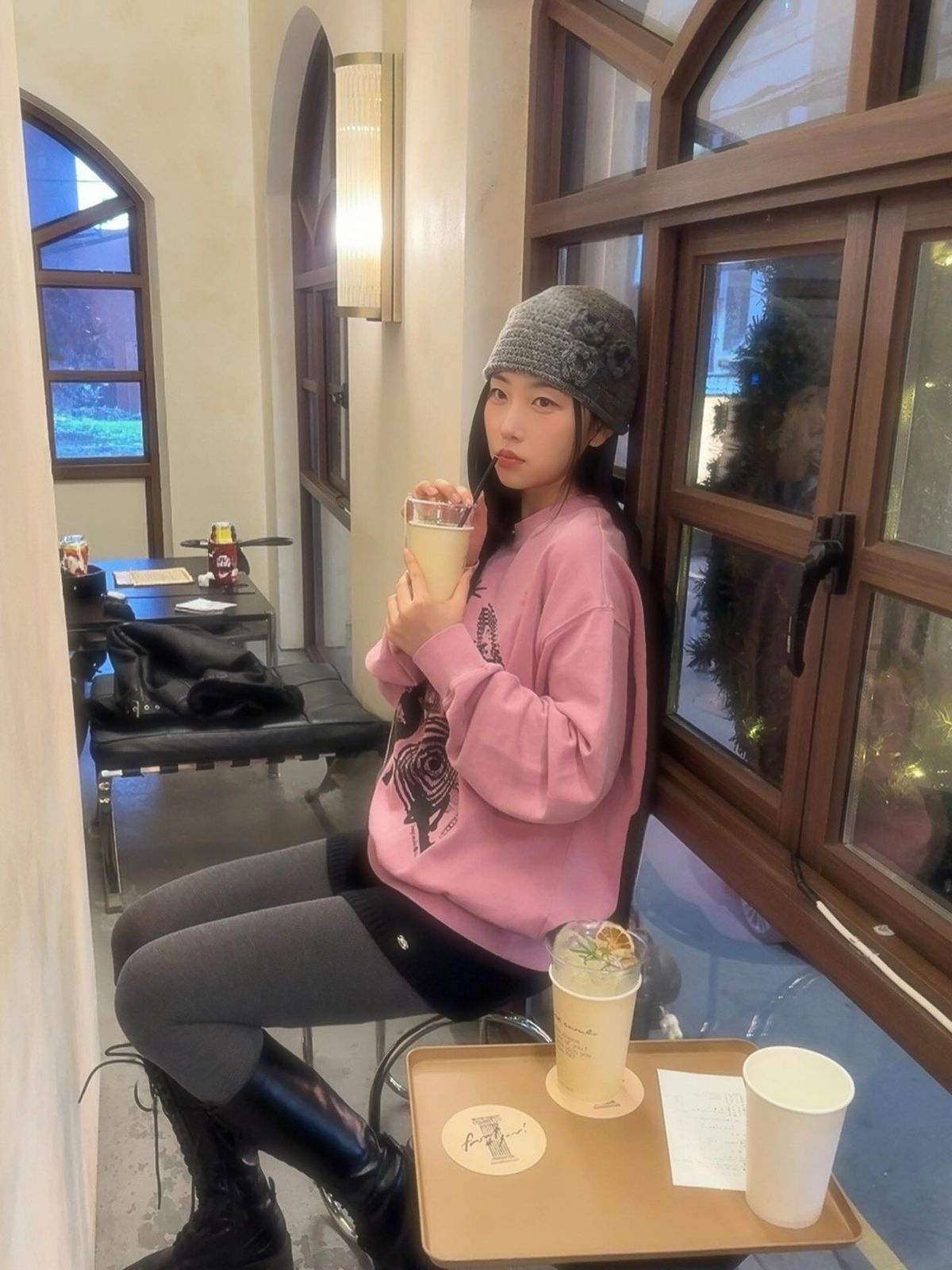 마하그리드(MAHAGRID) DON’T PANIC PIGMENT SWEATSHIRT PINK(MG2DSMM441A)