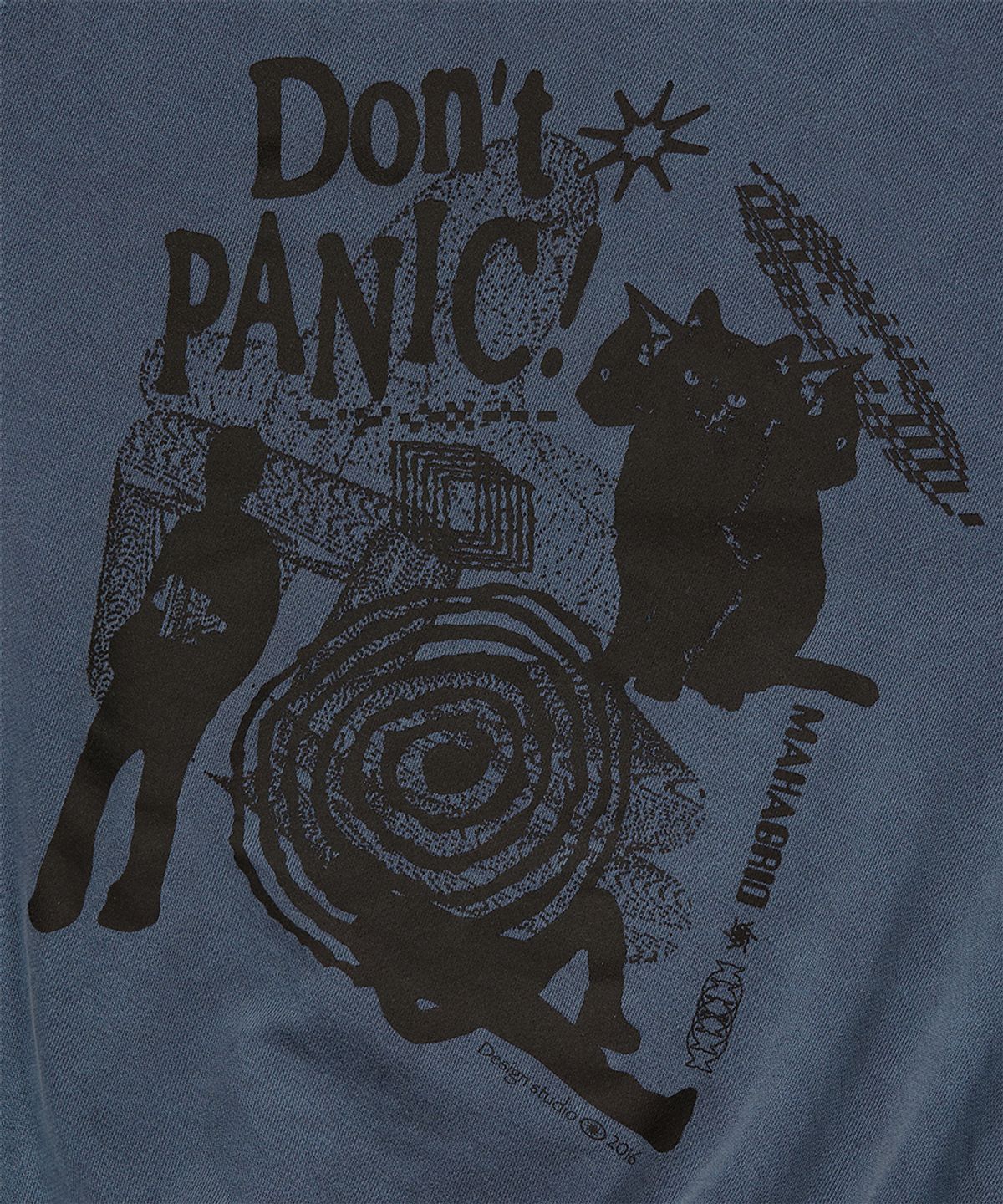 마하그리드(MAHAGRID) DON’T PANIC PIGMENT SWEATSHIRT NAVY(MG2DSMM441A)