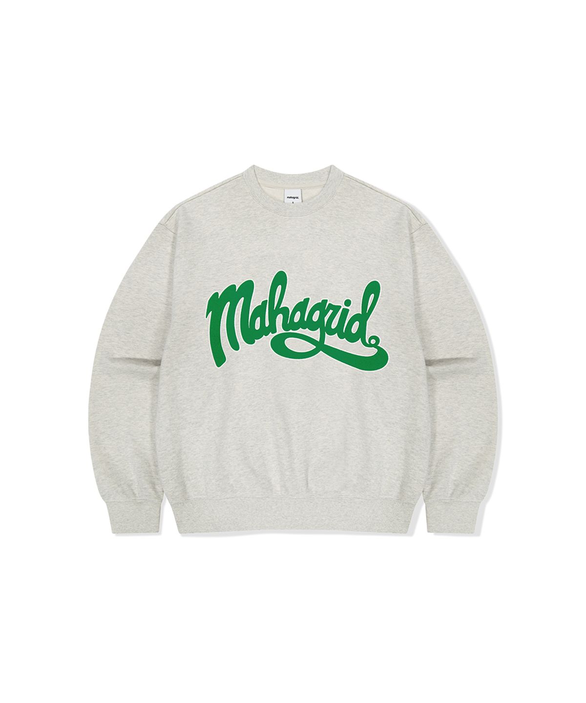 마하그리드(MAHAGRID) CURVED LOGO SWEATSHIRT OATMEAL(MG2DSMM440A)