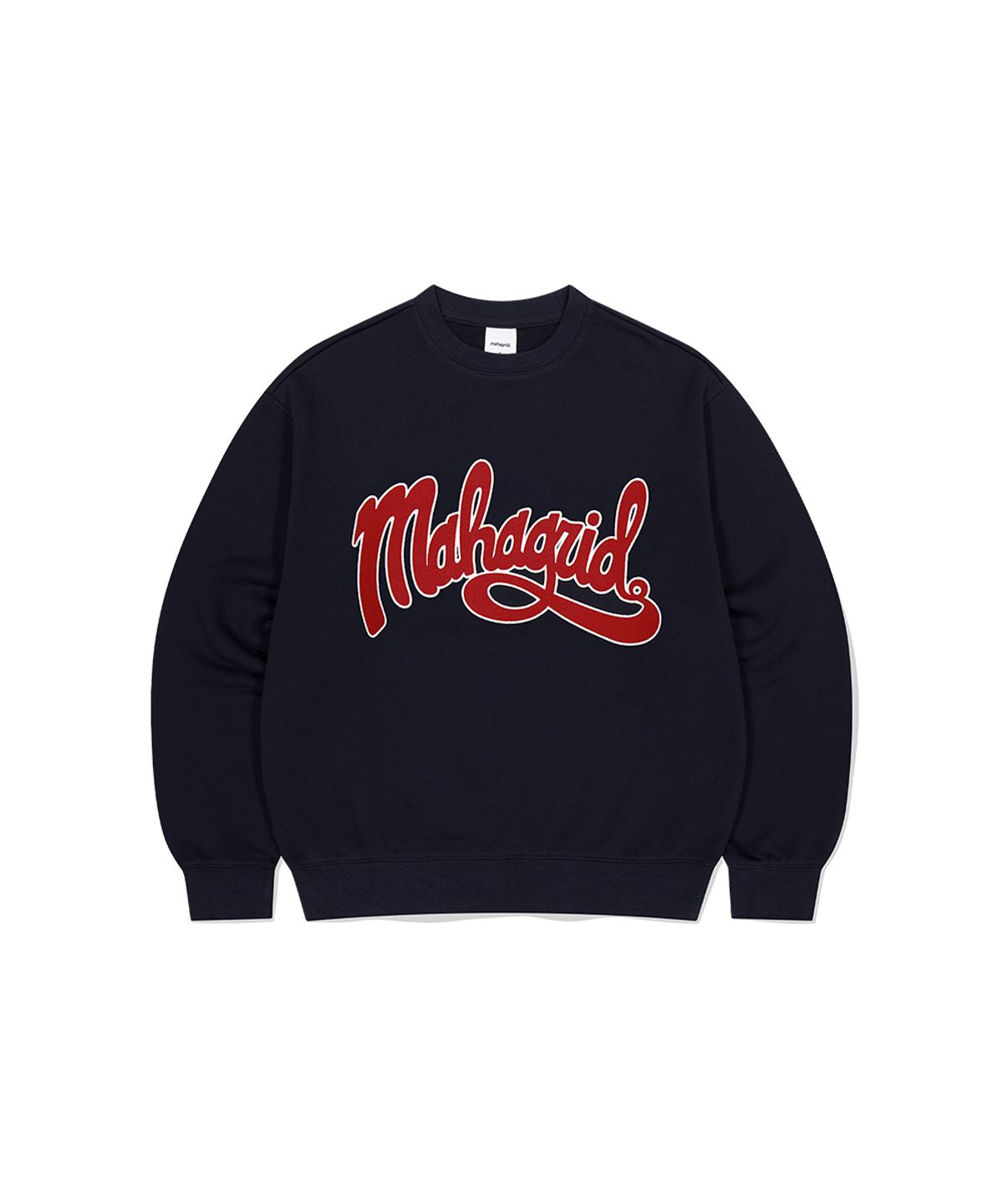 마하그리드(MAHAGRID) CURVED LOGO SWEATSHIRT NAVY(MG2DSMM440A)