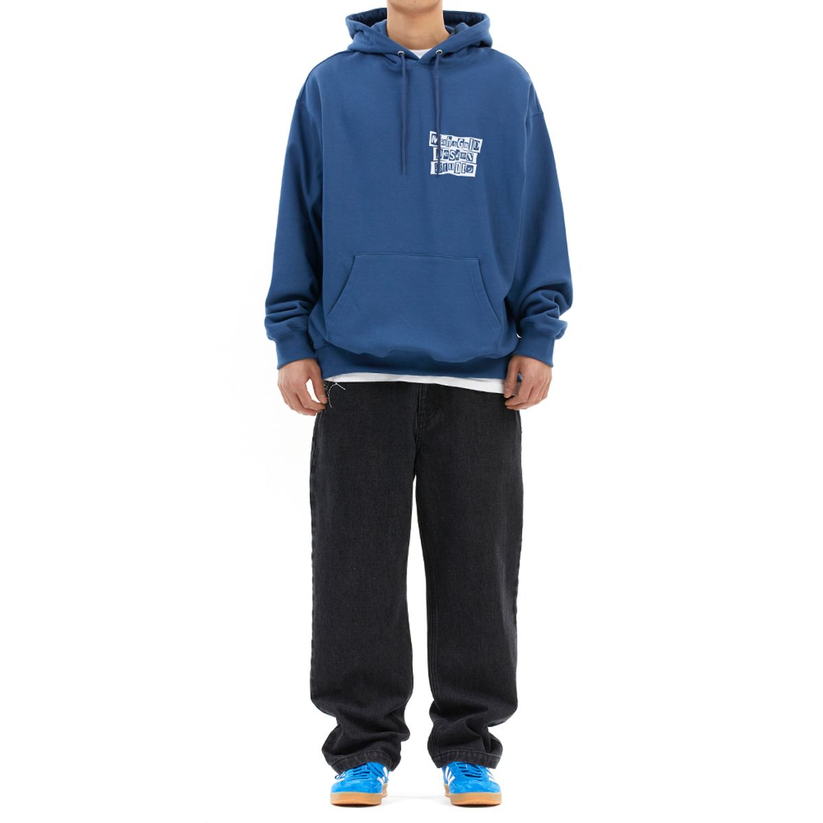 마하그리드(MAHAGRID) RANSOM NOTE HOODIE NAVY(MG2DSMM401A)