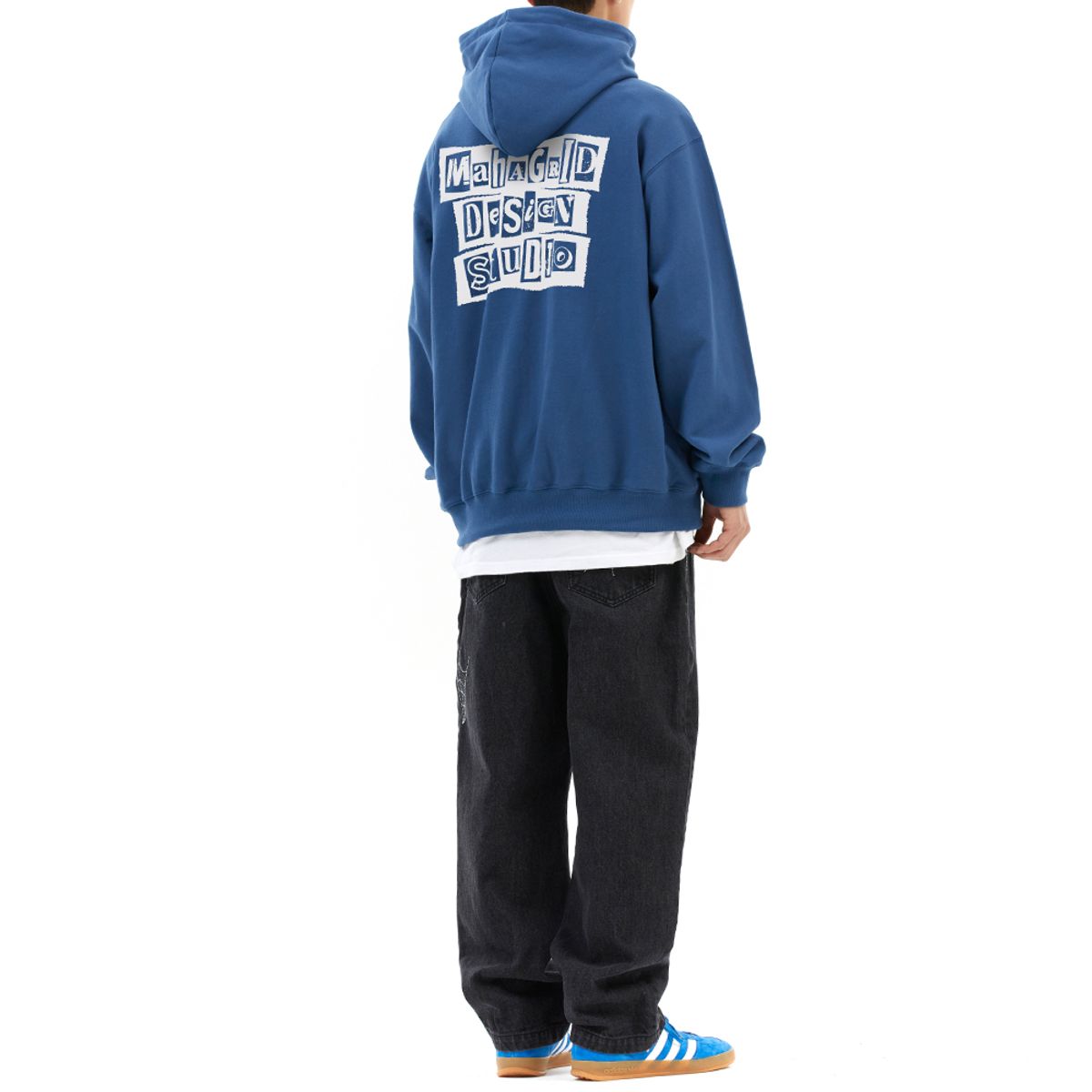 마하그리드(MAHAGRID) RANSOM NOTE HOODIE NAVY(MG2DSMM401A)
