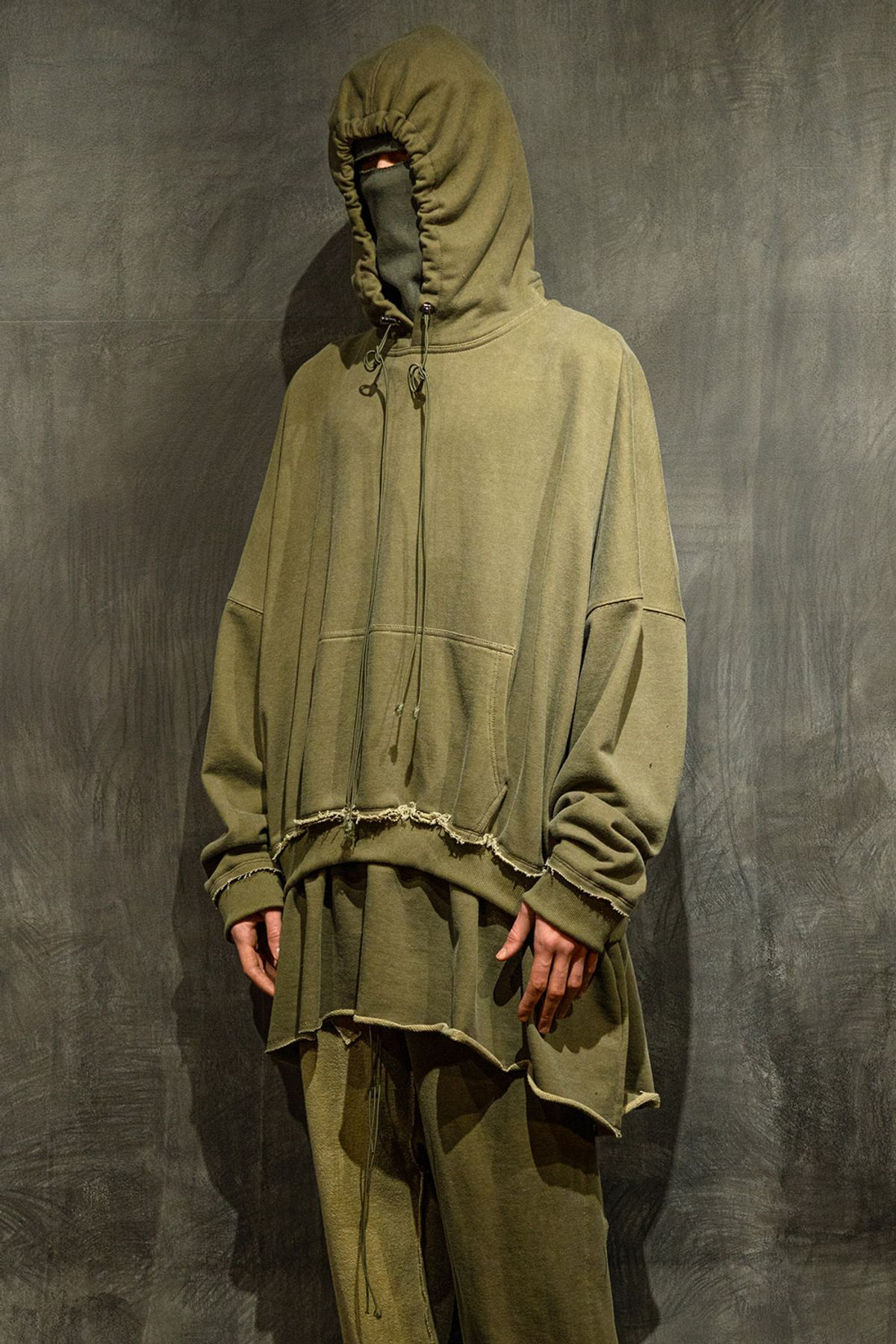 아스파라거스(ASPARAGUS) T-shirt Panel Layered Hoodie-KH