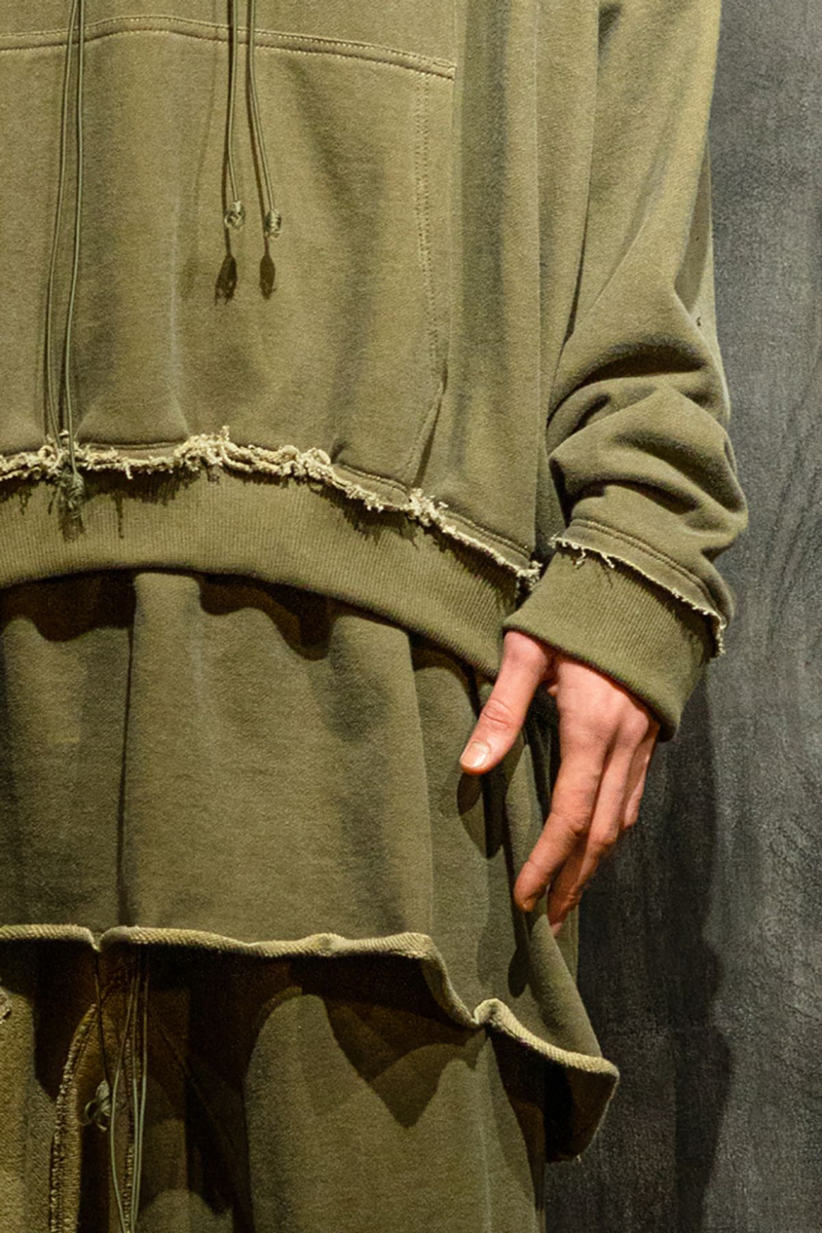 아스파라거스(ASPARAGUS) T-shirt Panel Layered Hoodie-KH