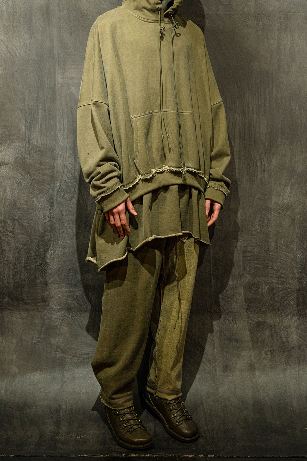 아스파라거스(ASPARAGUS) T-shirt Panel Layered Hoodie-KH