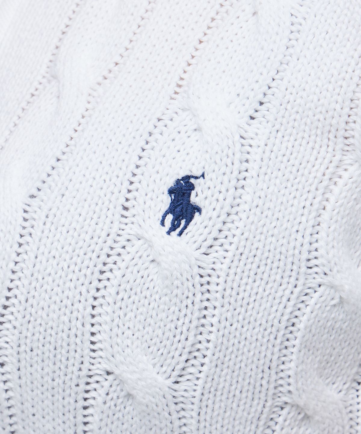 폴로 랄프 로렌(POLO RALPH LAUREN) W 슬림핏 케이블 니트 폴로 셔츠 - 화이트