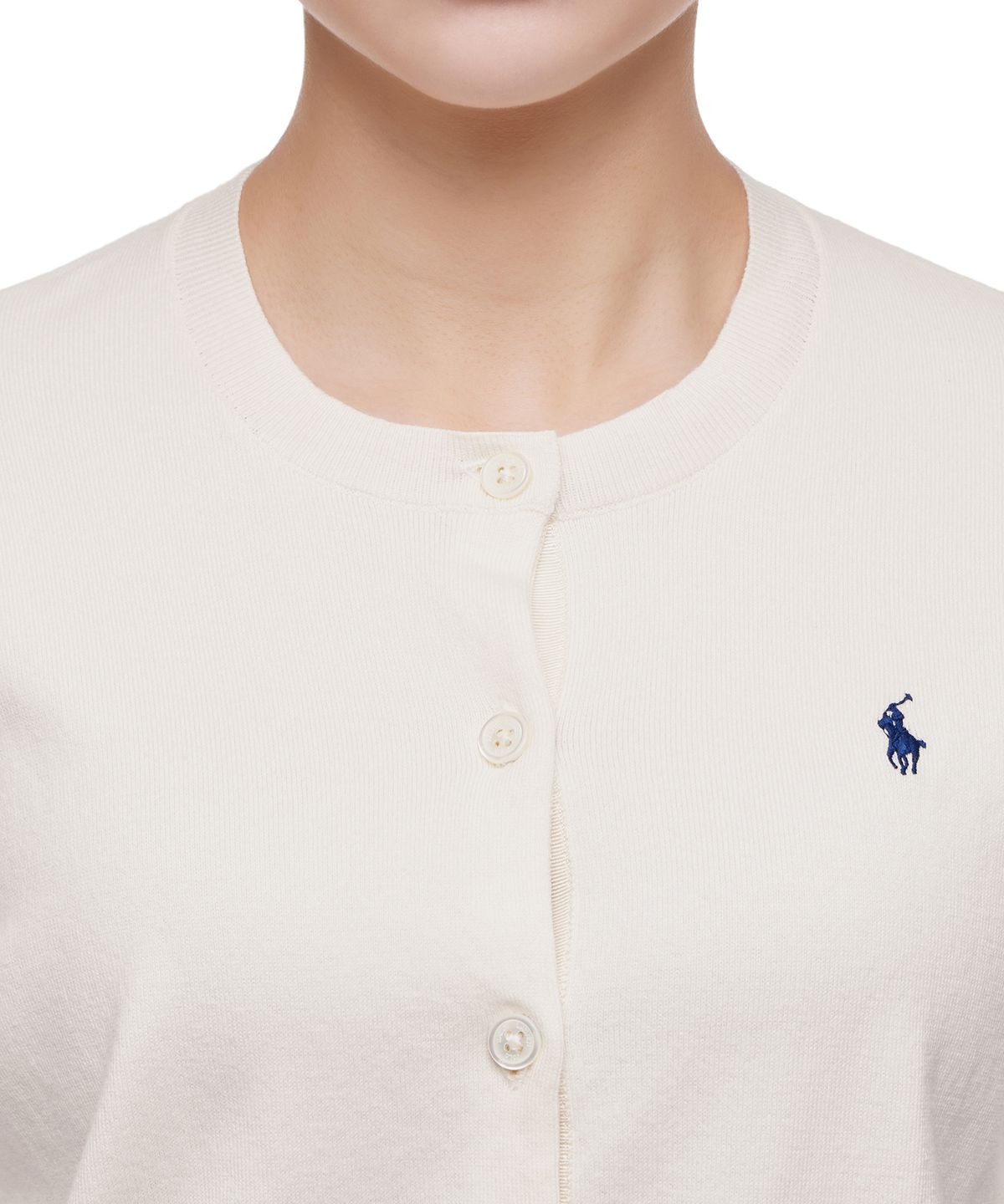 폴로 랄프 로렌(POLO RALPH LAUREN) W 코튼 블렌드 카디건 - 아이보리