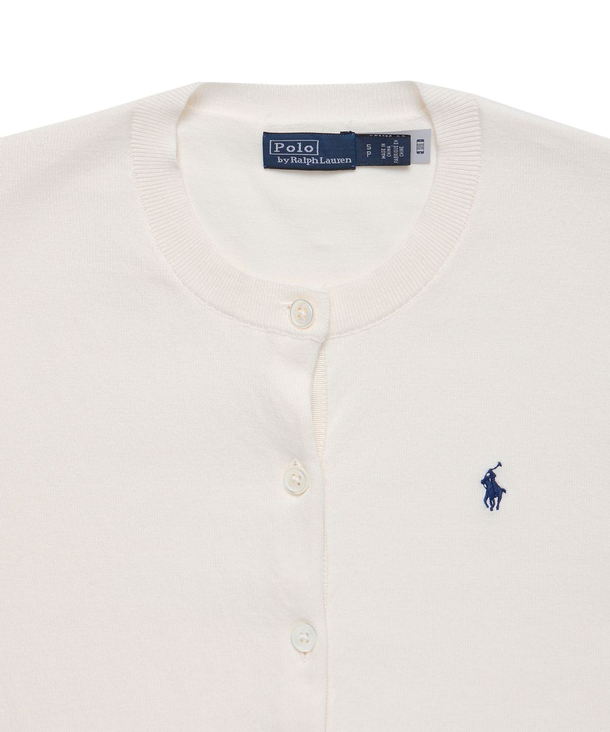 폴로 랄프 로렌(POLO RALPH LAUREN) W 코튼 블렌드 카디건 - 아이보리